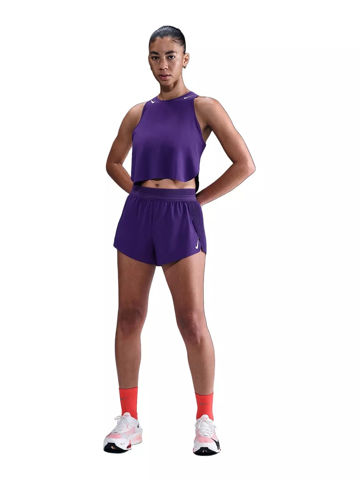Women's AeroSwift Dri-FIT ADV Mid-Rise 3" Brief-Lined Running Shorts -Purple - 4