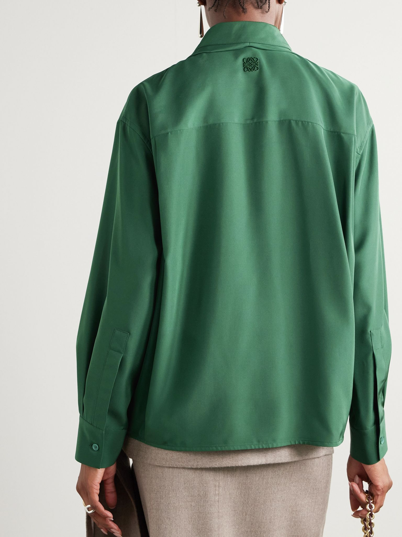 Draped silk blouse Green - 4
