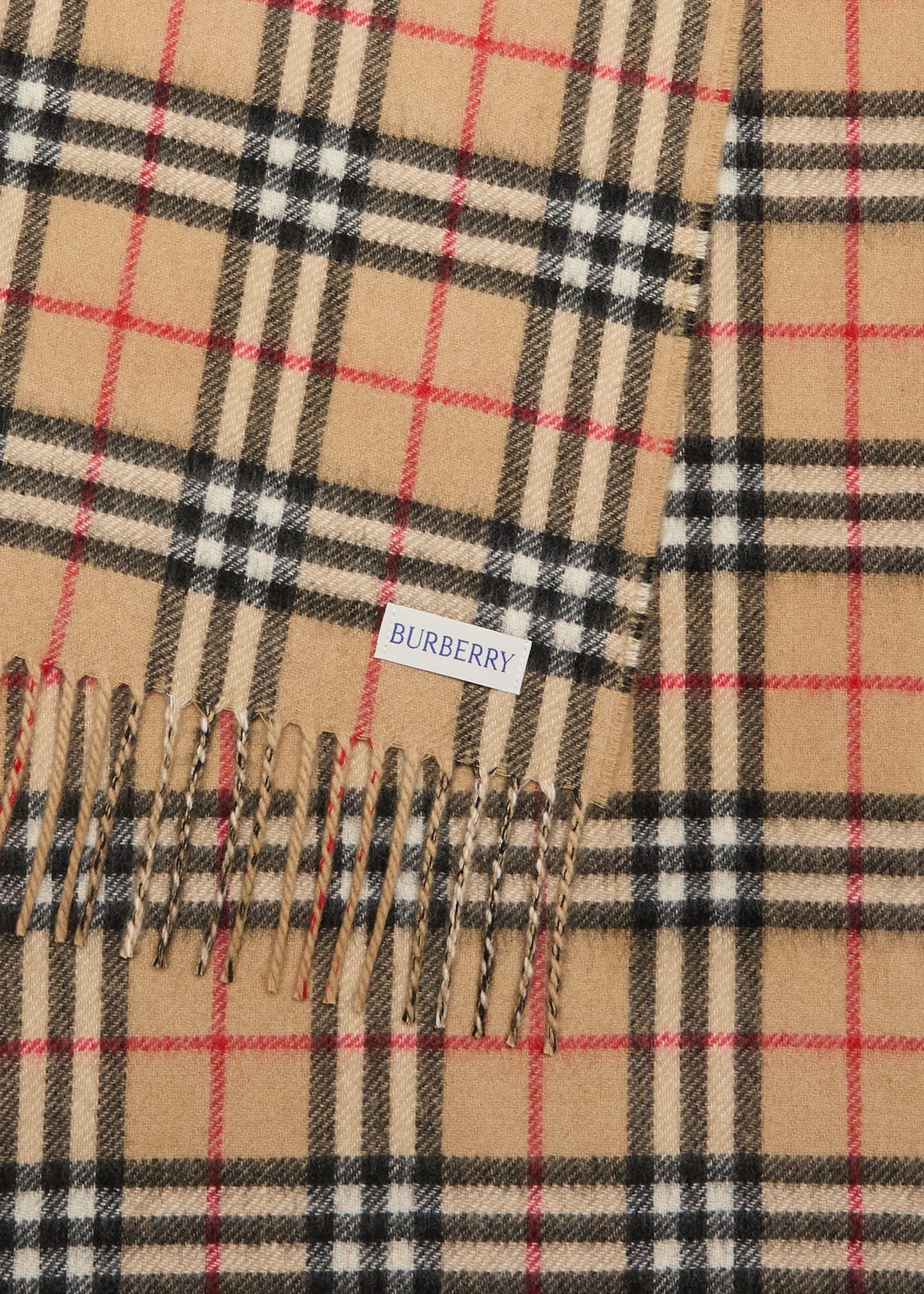 Men's Cashmere Vintage Check Rectangle Scarf - 4