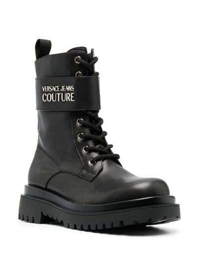 VERSACE JEANS COUTURE logo-plaque lace-up boots outlook