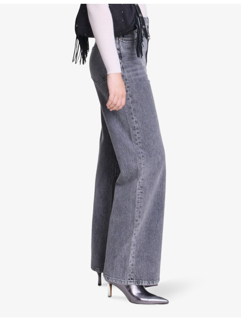 Chain-belt high-rise stretch-denim jeans - 3