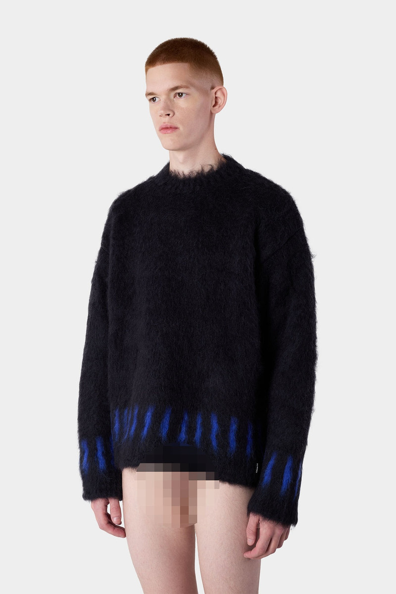 SUNNEI HAIRY KNIT ROUND NECK SWEATER / dark navy outlook