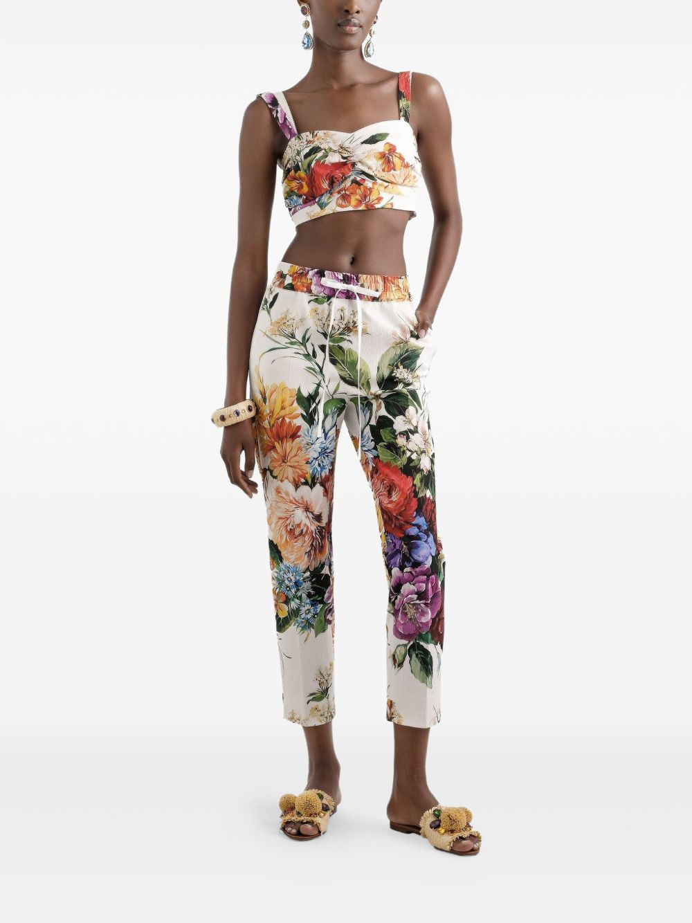 floral-print trousers - 2