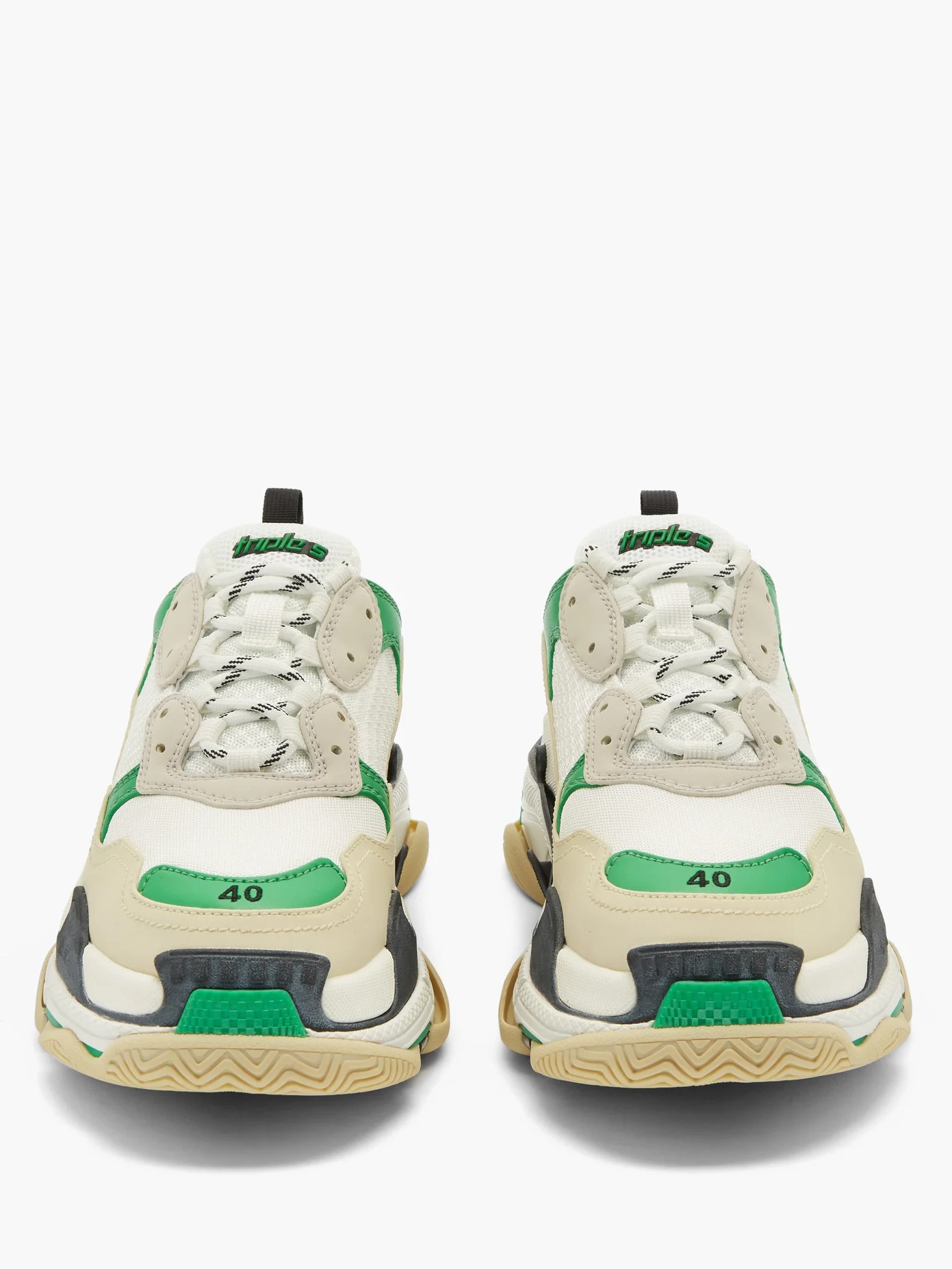 Triple S leather and mesh trainers - 5