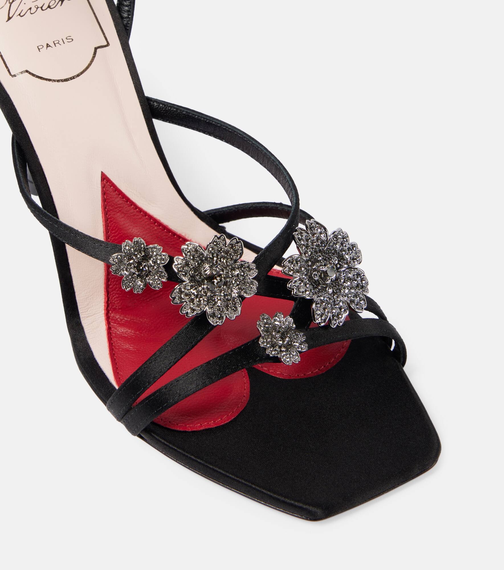 I Love Vivier Flower 100 satin sandals - 5