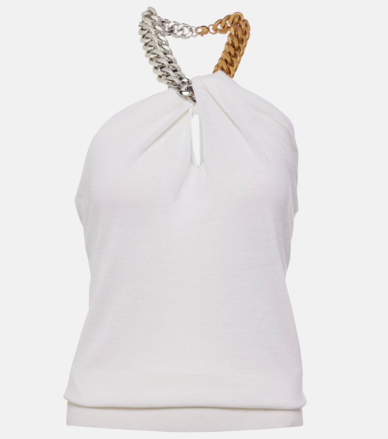 Embellished halterneck 양모 정상 - 1