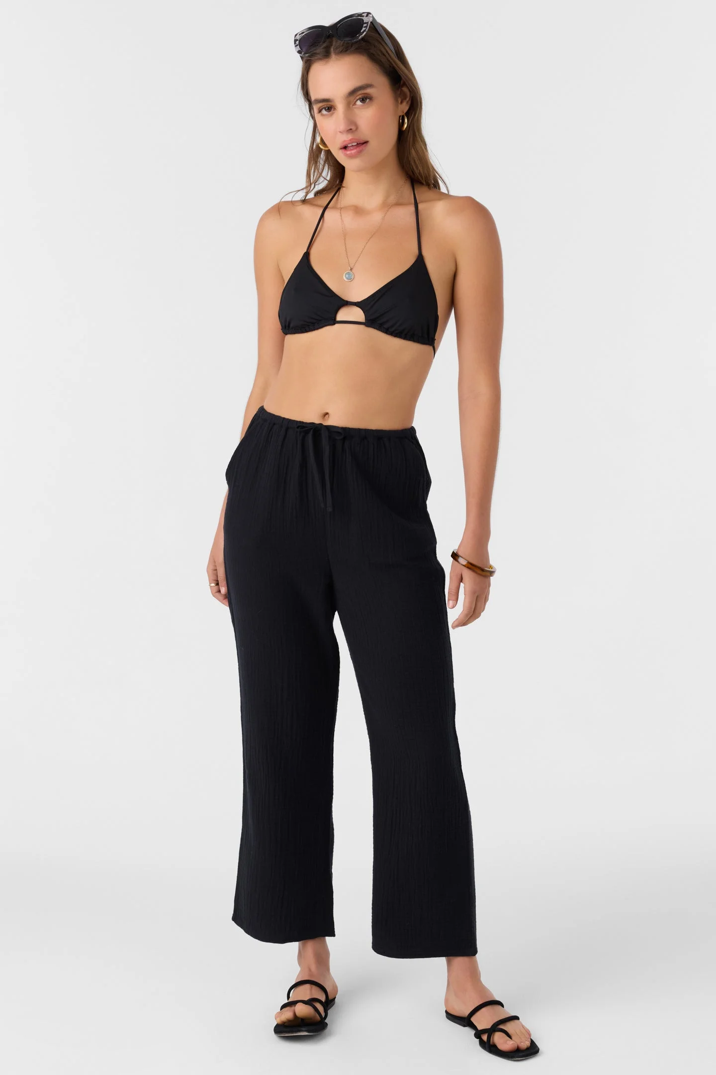 Brenda Crinkle Double Gauze Beach Pants - 1