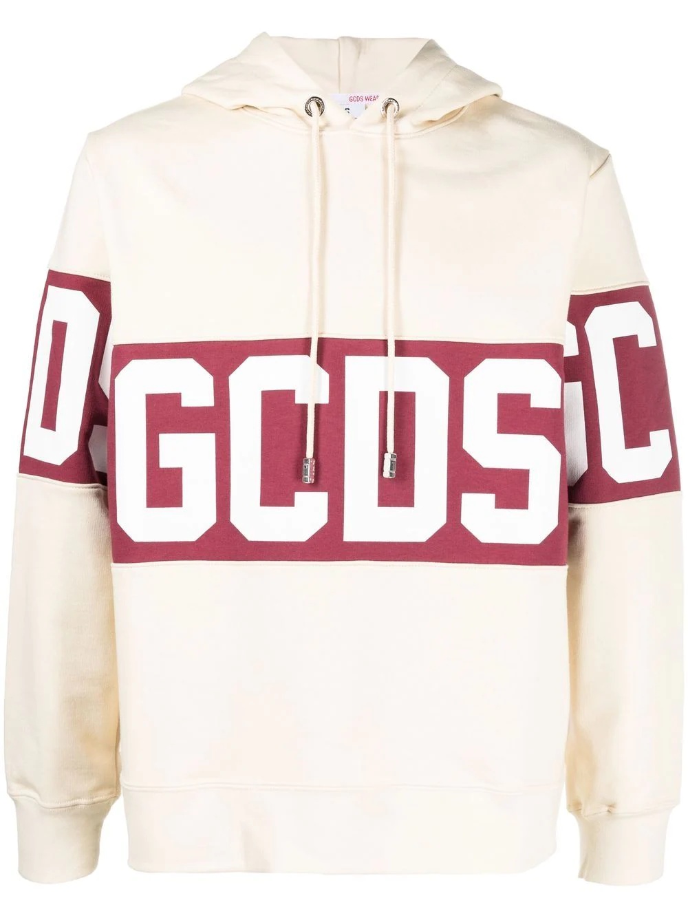 logo-print panelled hoodie - 1