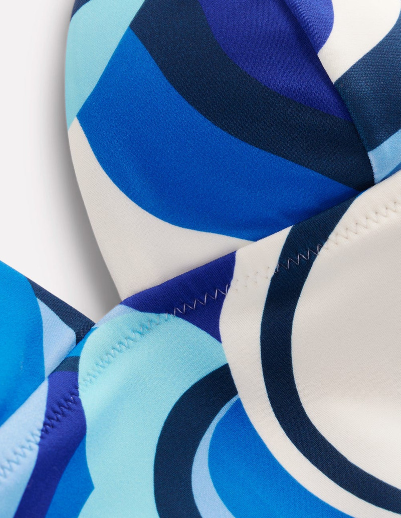 Symi String Swimsuit-Blue, Abstract Swirl 2