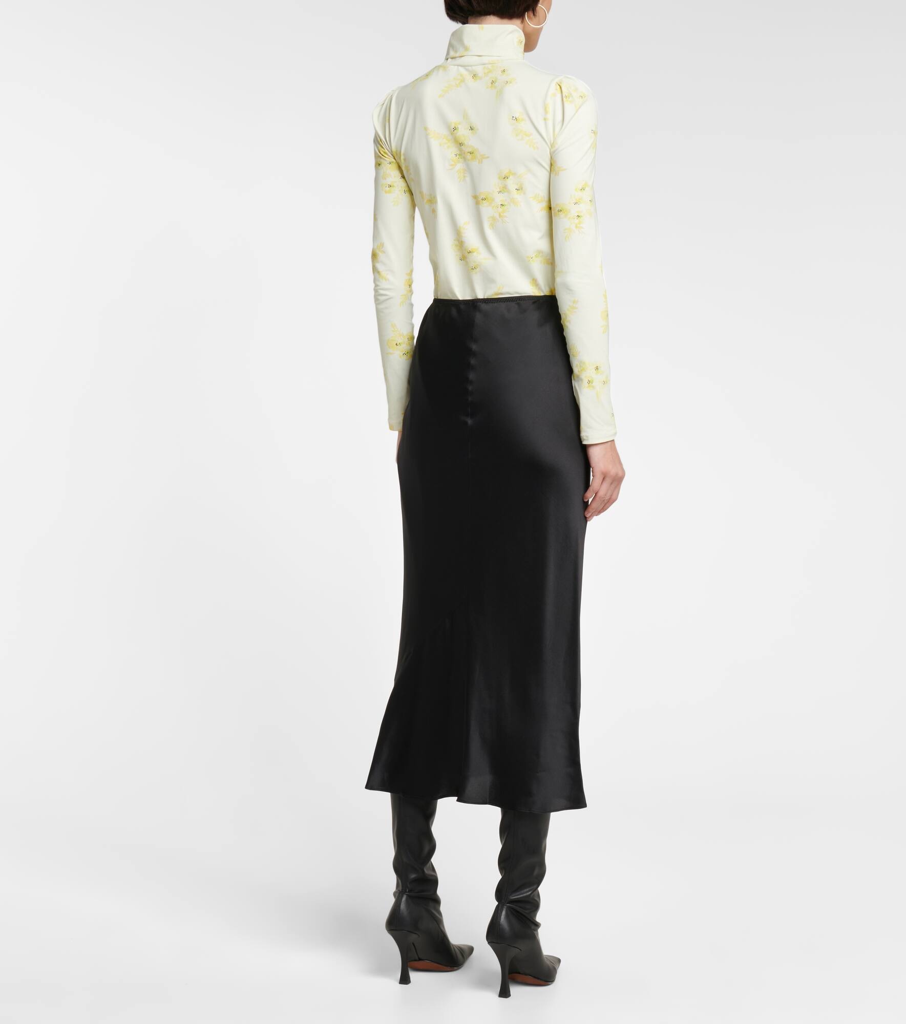 Sense of Shine silk-blend midi skirt - 3