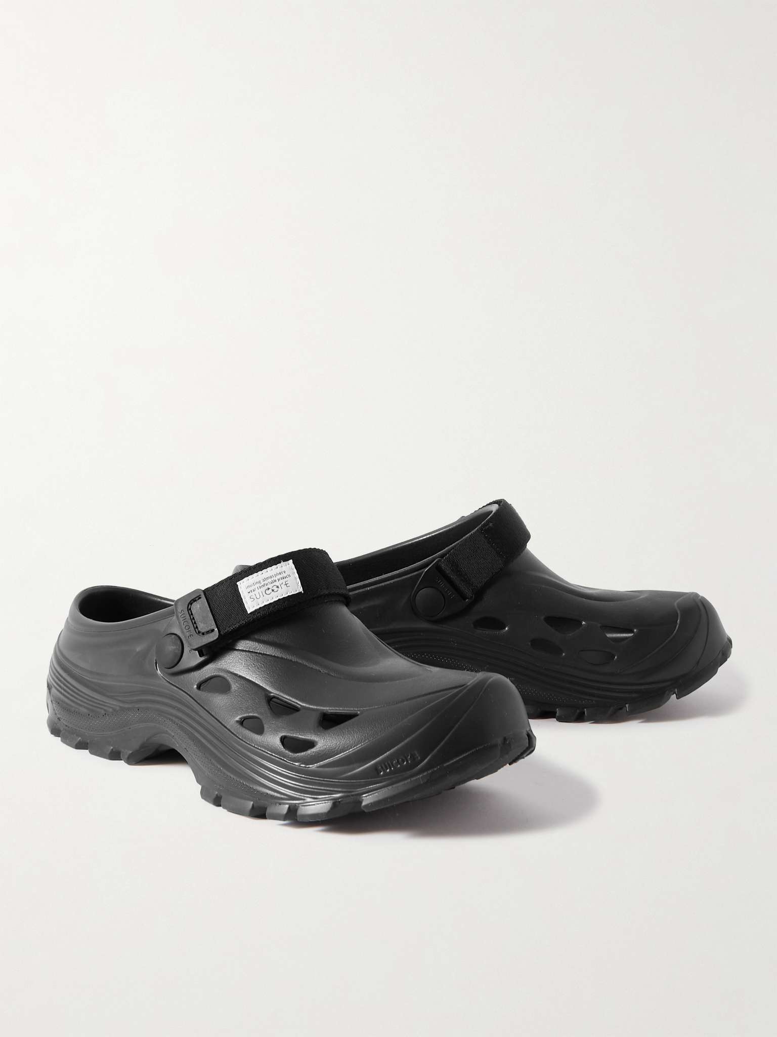 Mok Injection Webbing-Trimmed Rubber Mules - 4