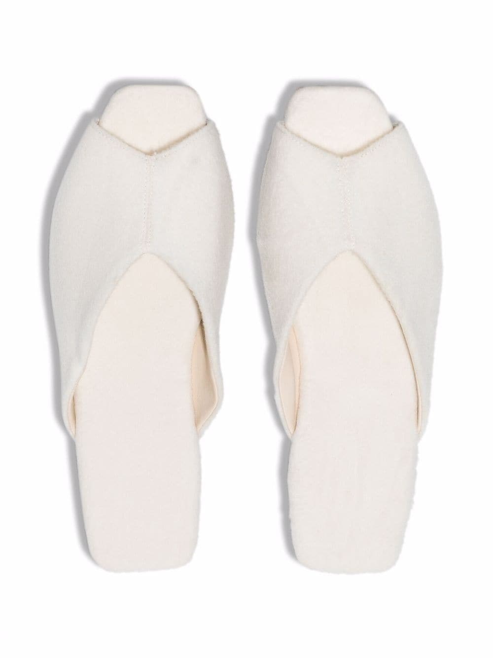open-toe wool slippers - 4