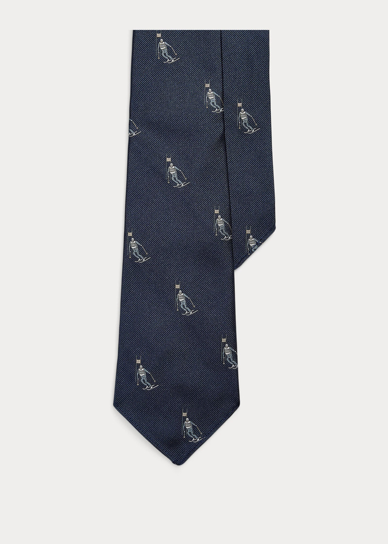 Vintage-Inspired Skier Silk Tie 1