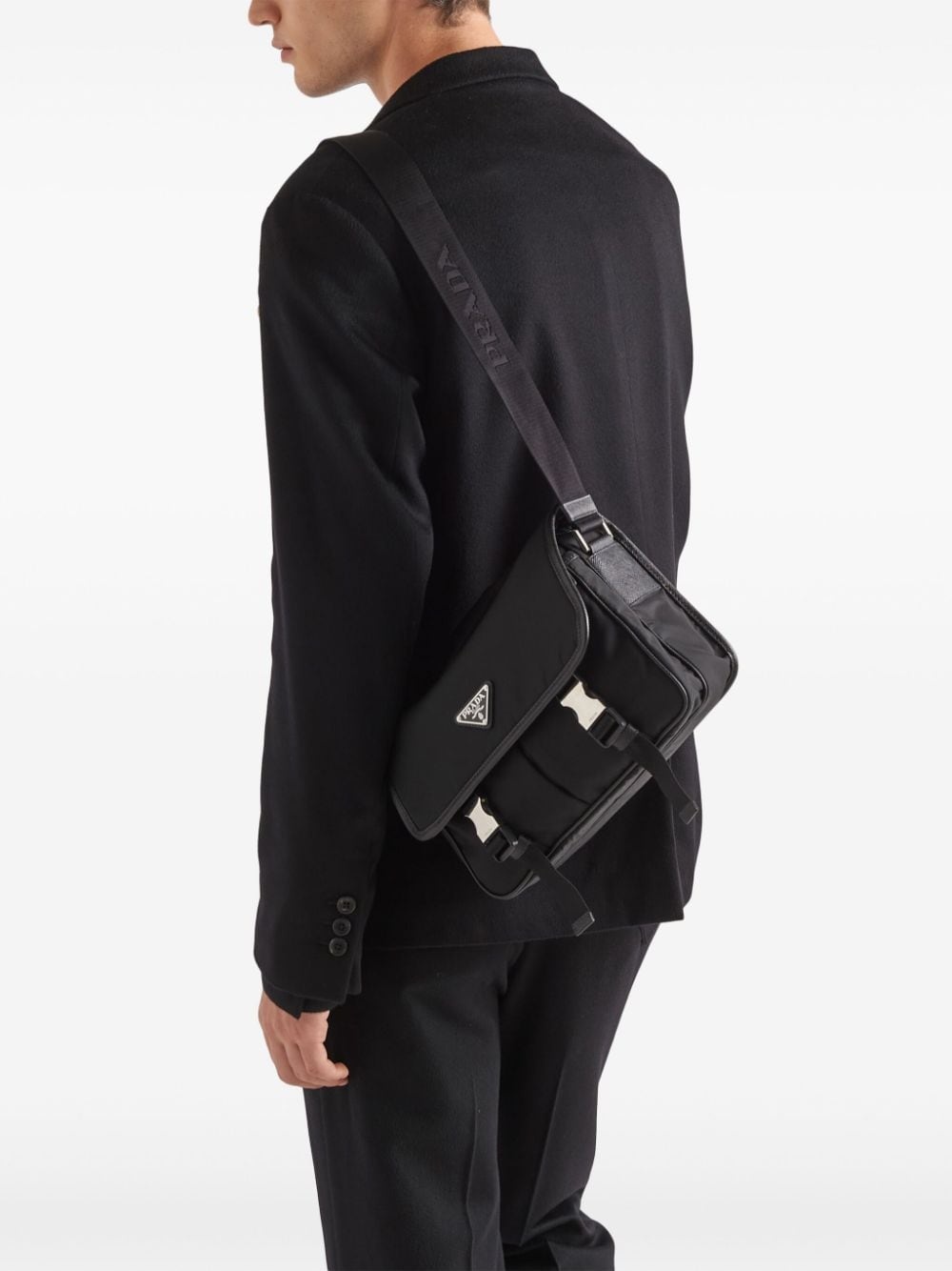 logo-appliquÃ© Re-Nylon shoulder bag - 7