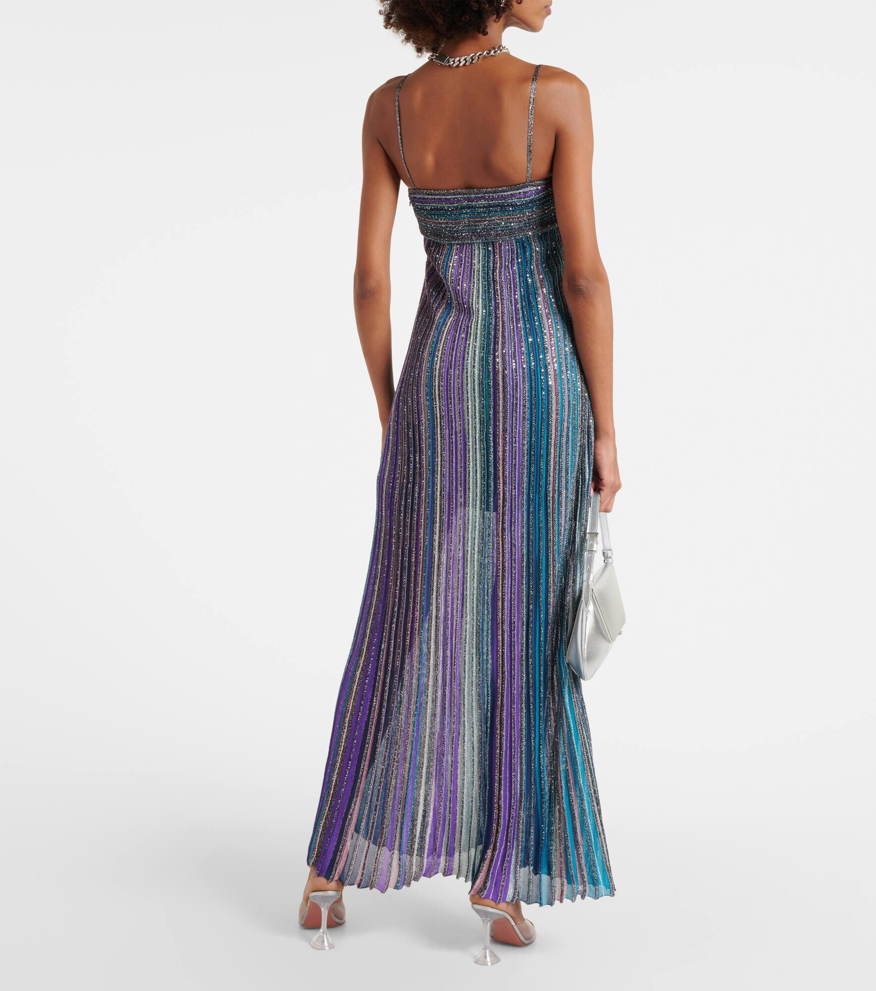 Striped lamé maxi dress - 3