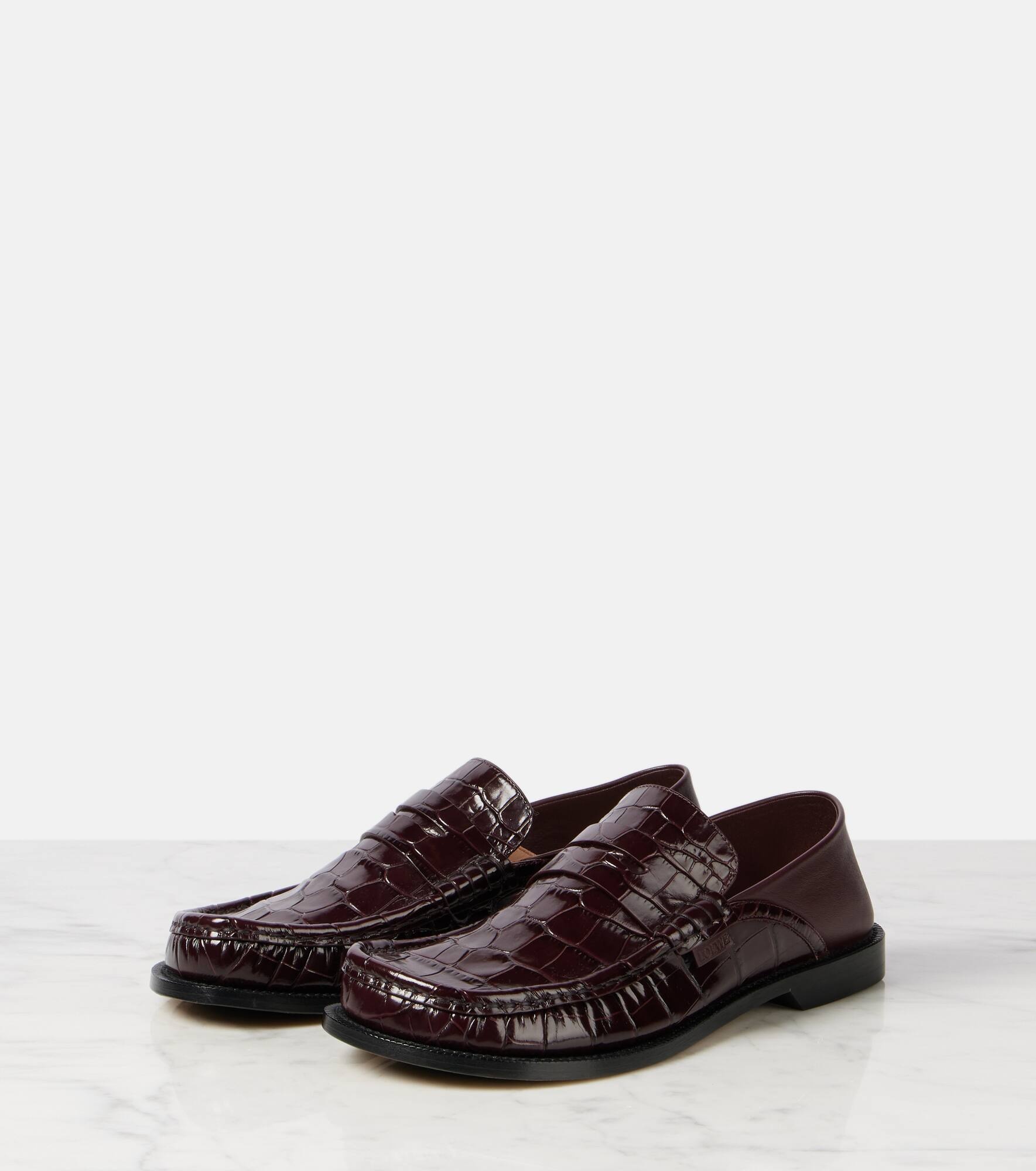 Campo croc-effect leather loafers - 4