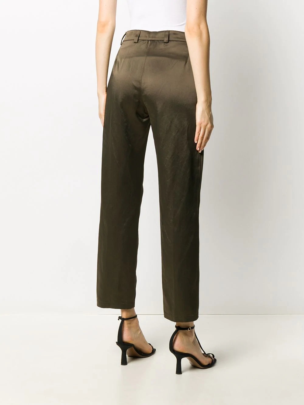 satin slim-fit trousers - 4