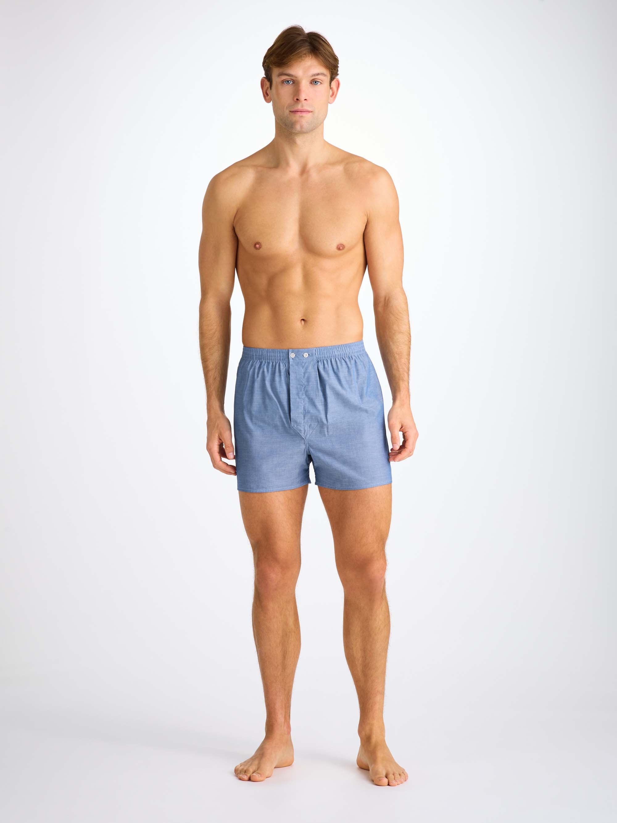 Men's Classic Fit Boxers Amalfi Cotton Batiste Denim - 4