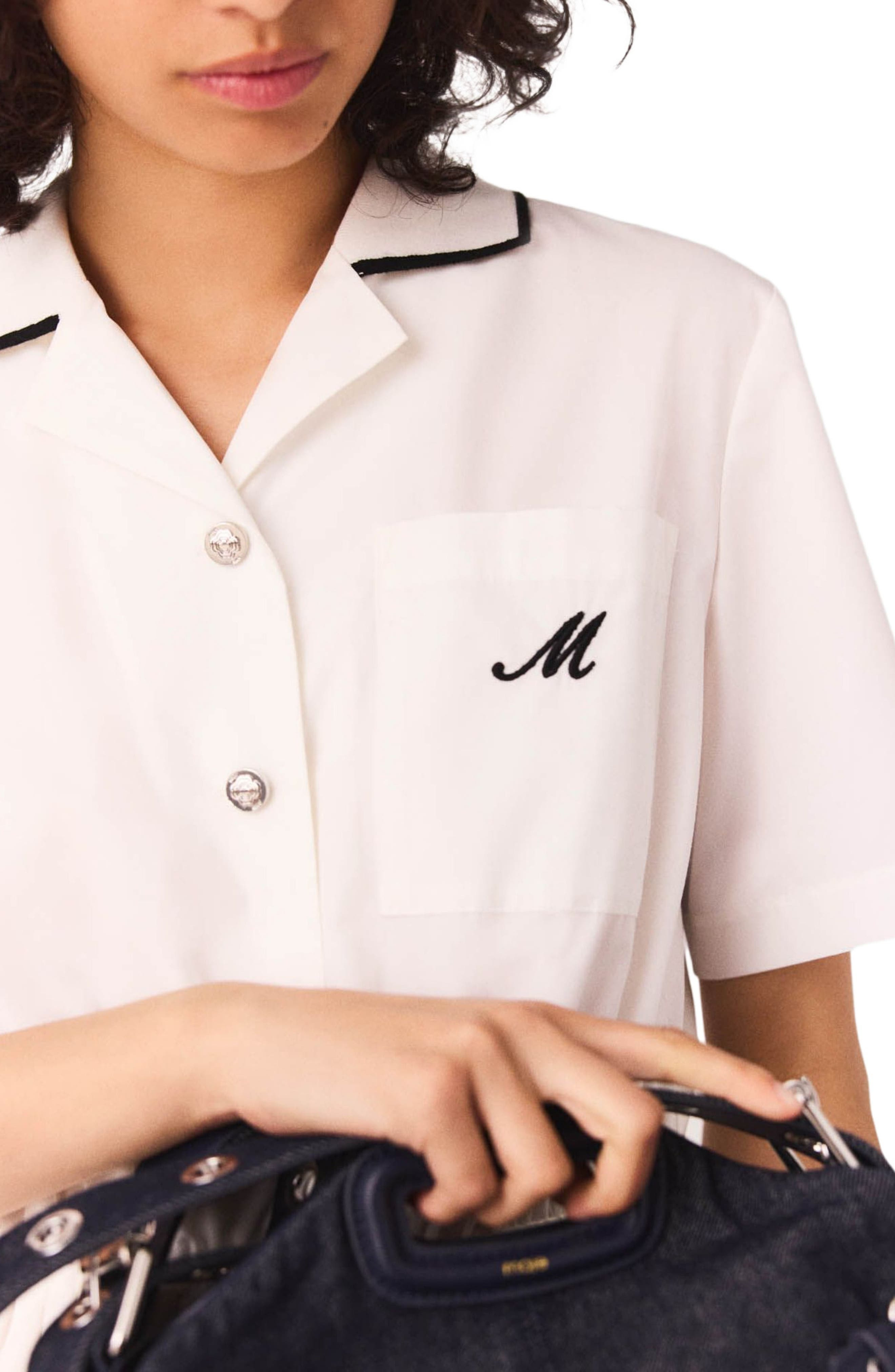 maje Short-sleeve shirt dress in White at Nordstrom - 5