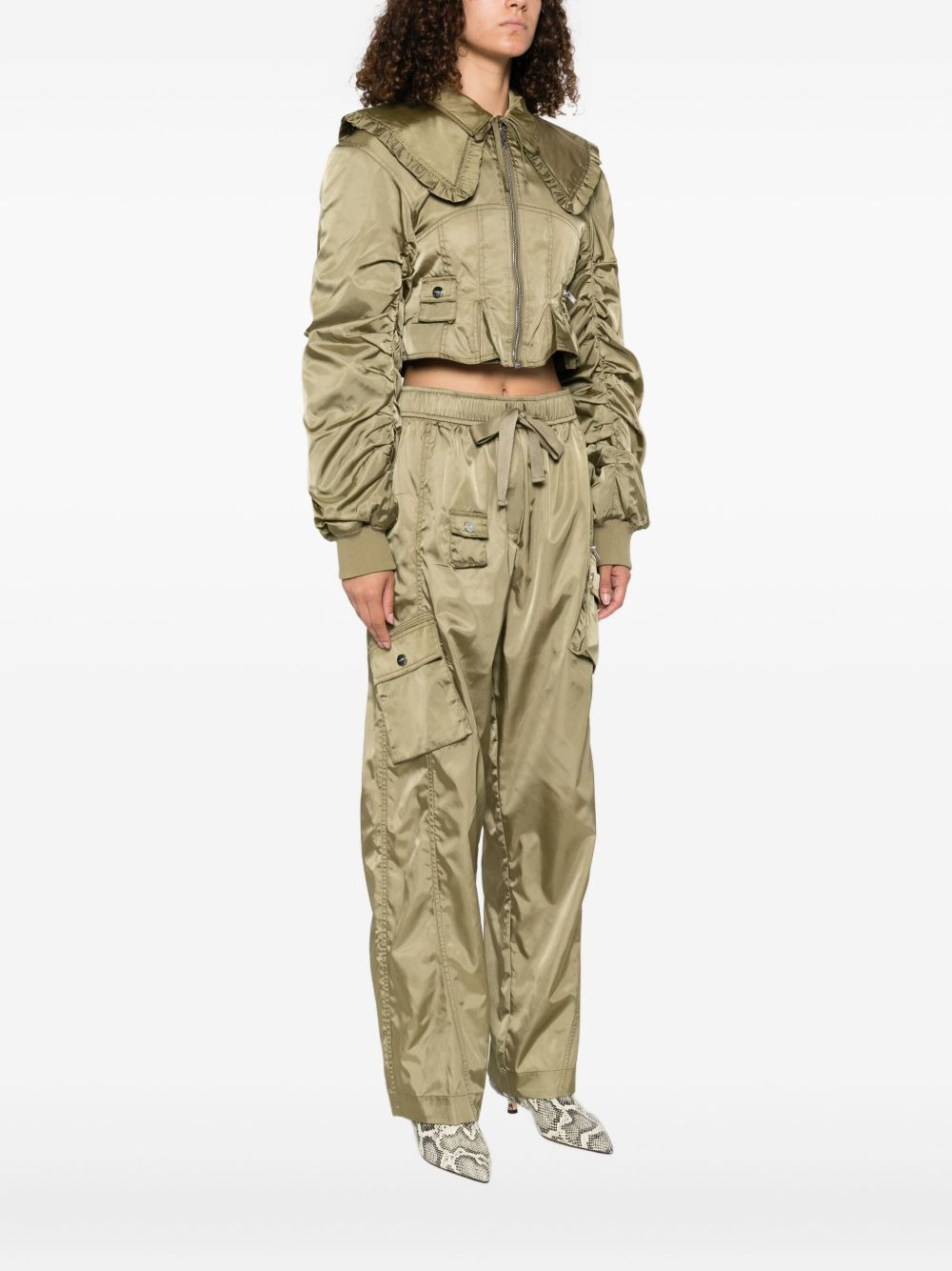 Ganni Women Nylon Short Bomber Jacket - 2
