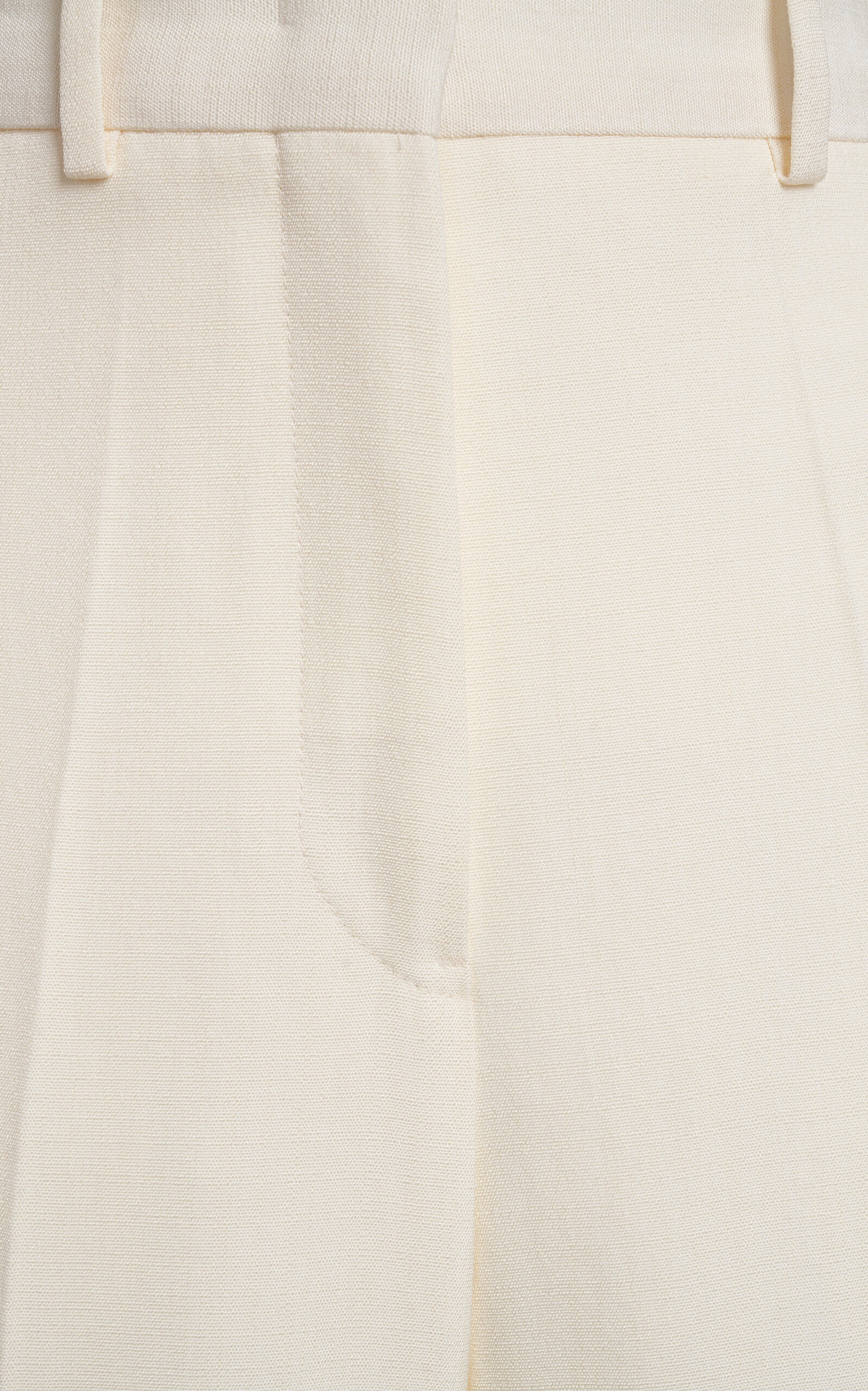 Pleated Silk-Blend Wide-Leg Pants ivory - 6