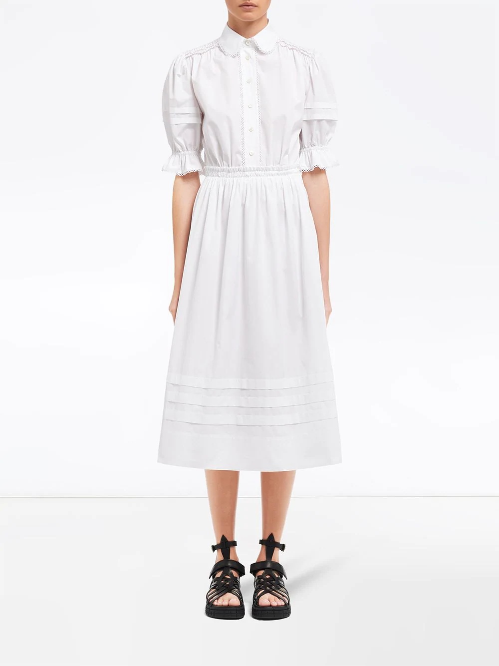 lace trim shirt dress - 2