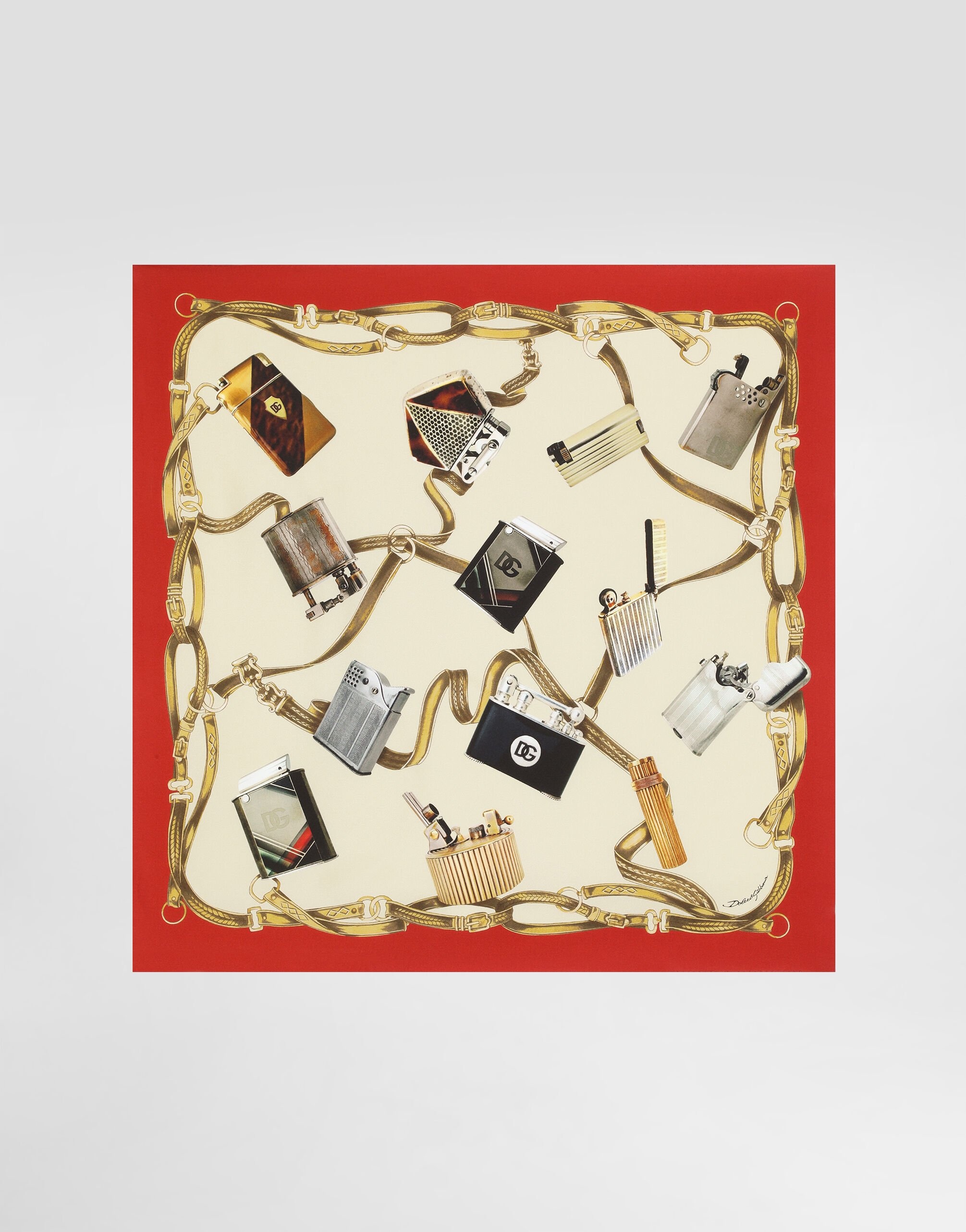 Silk scarf with lighter print - 1