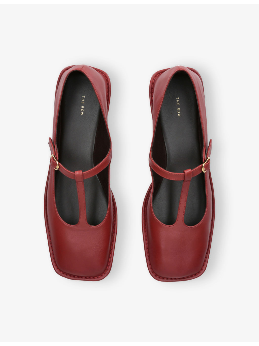 T-Bar Leather Ballet Flats - 2