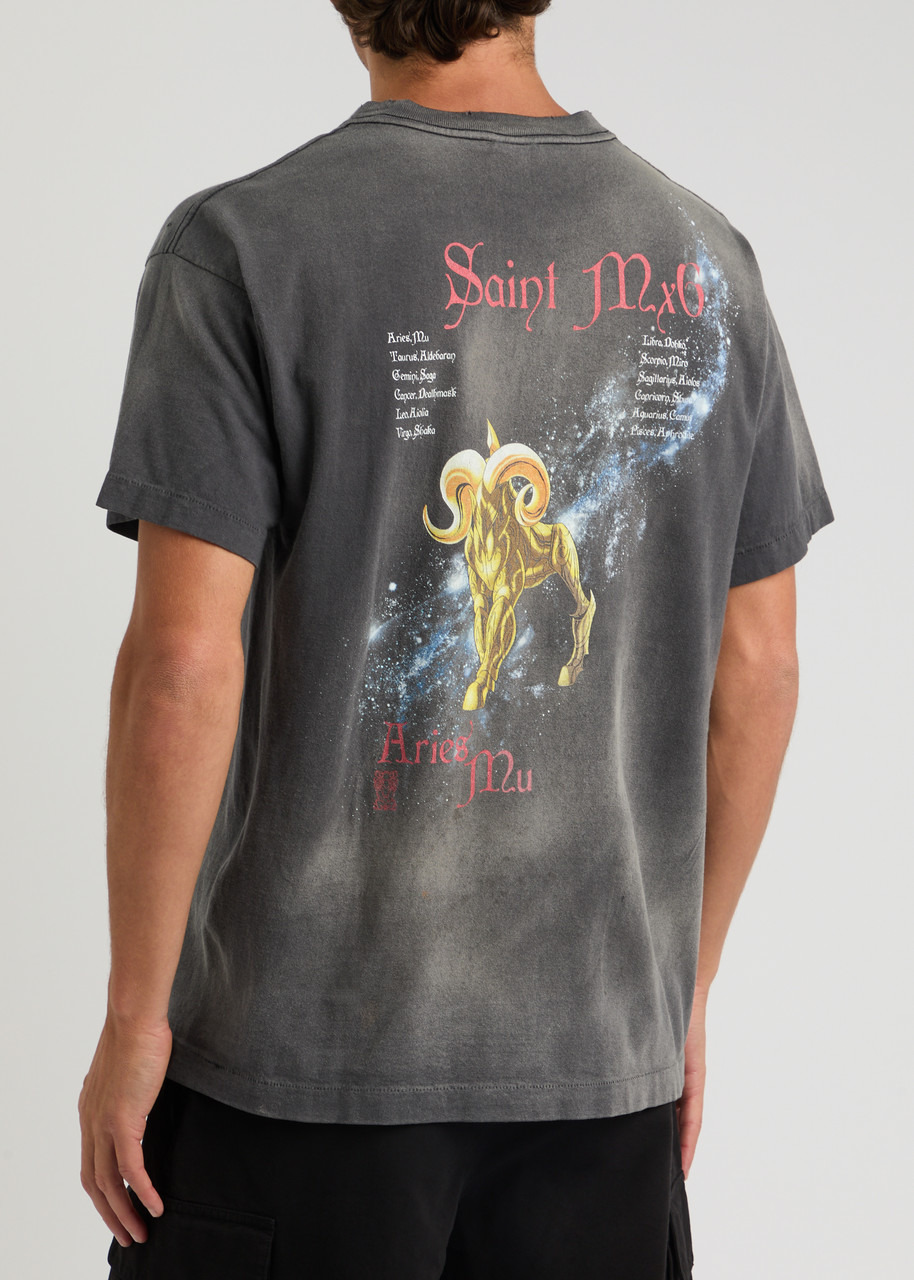 Saint Seiya printed distressed cotton T-shirt - 3