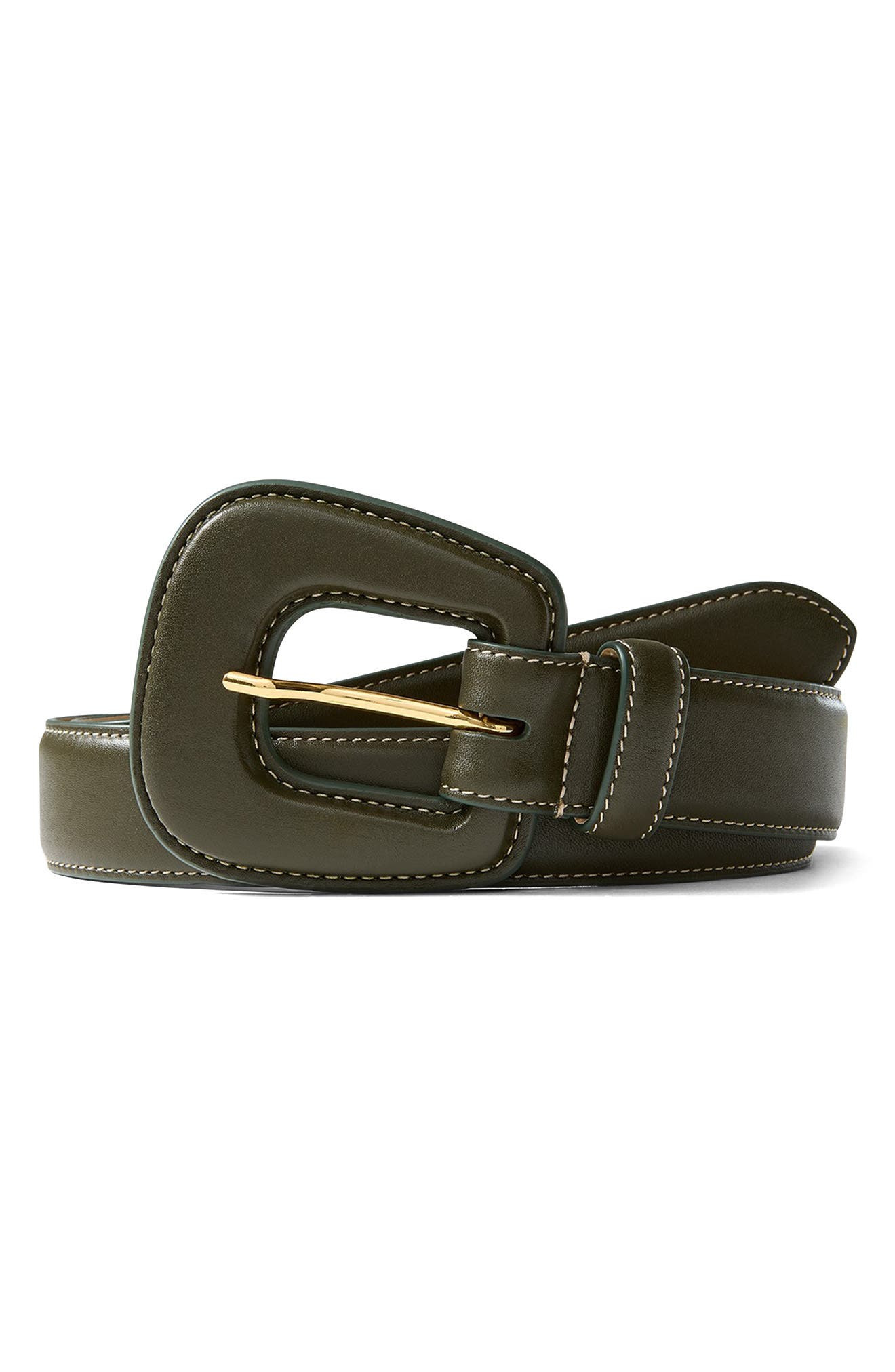 Veronica Beard Elsy Leather Belt in Cypress at Nordstrom - 2