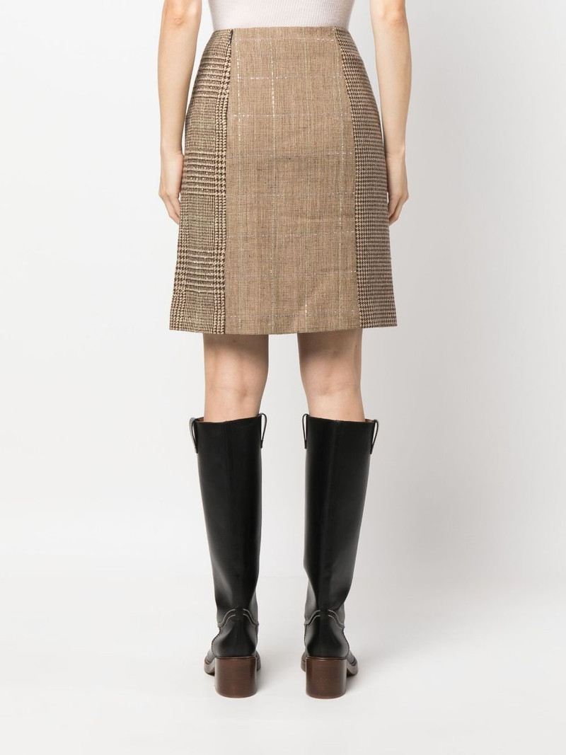 chevron houndstooth-pattern straight skirt 4