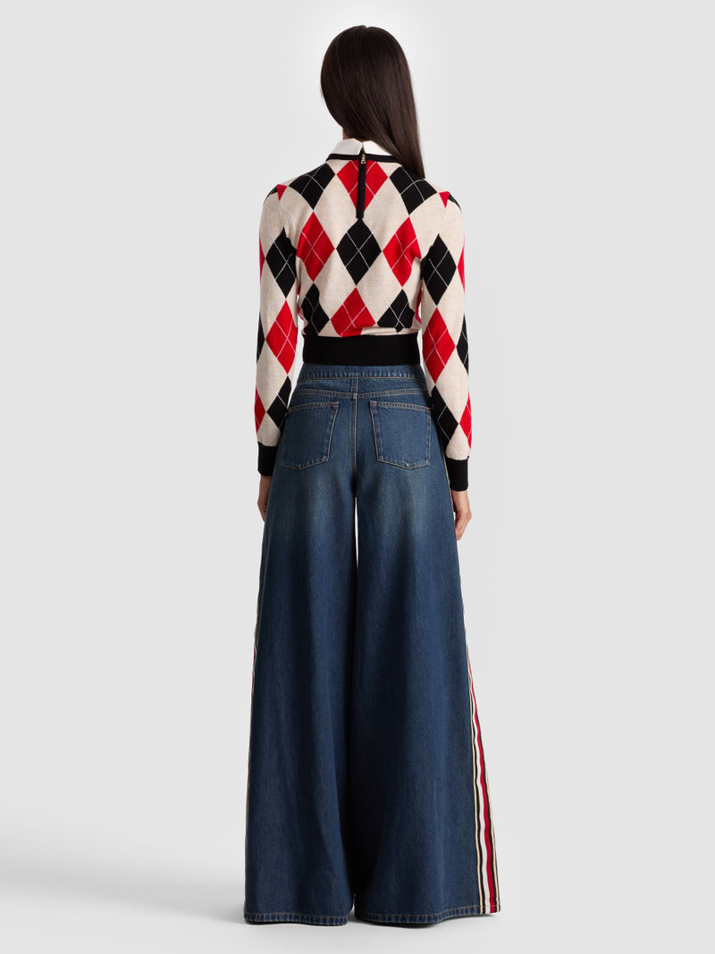Alice + Olivia CAROLANN ARGYLE PULLOVER outlook