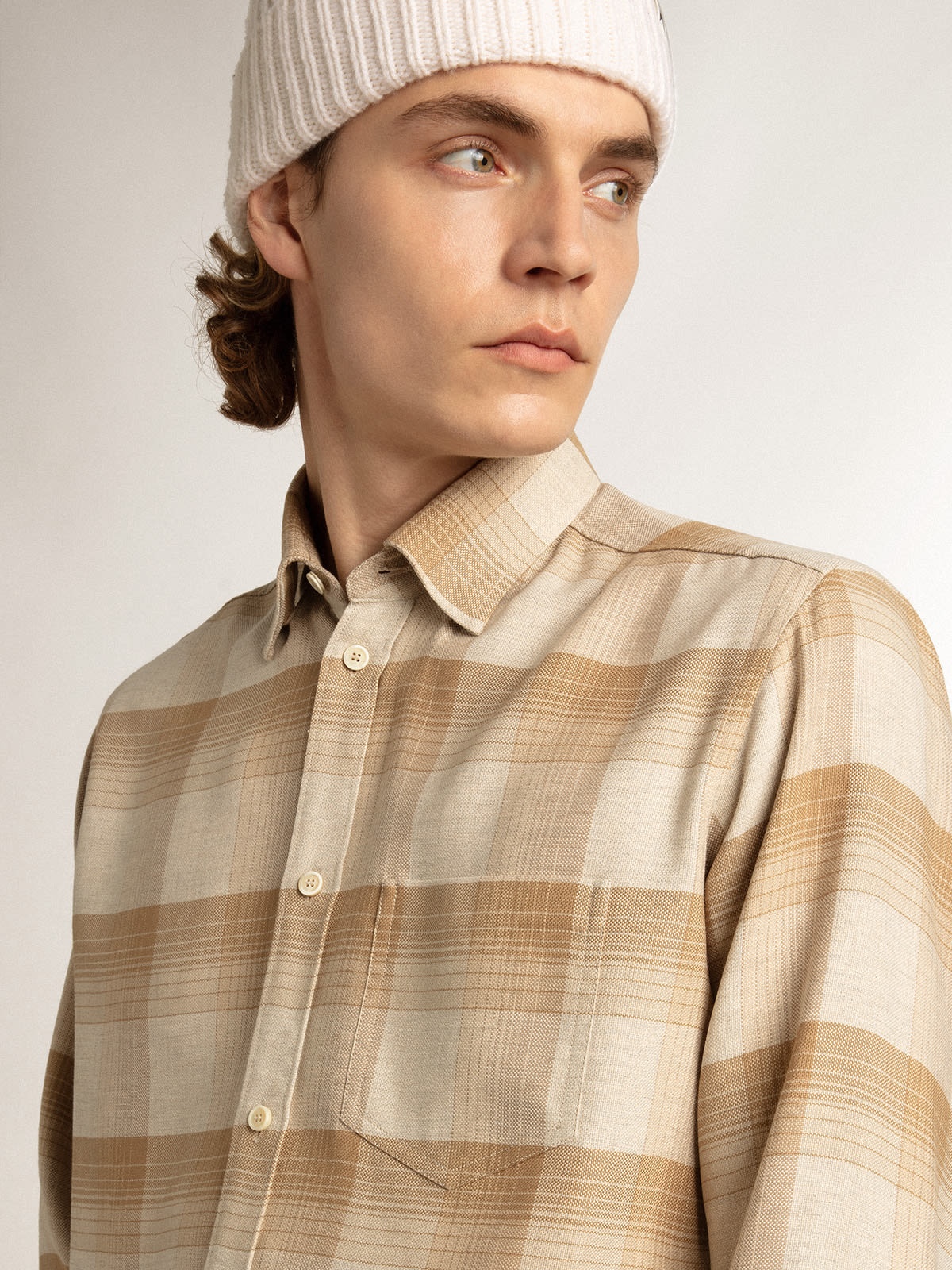 Pepper and dark sand slim-fit shirt - 2