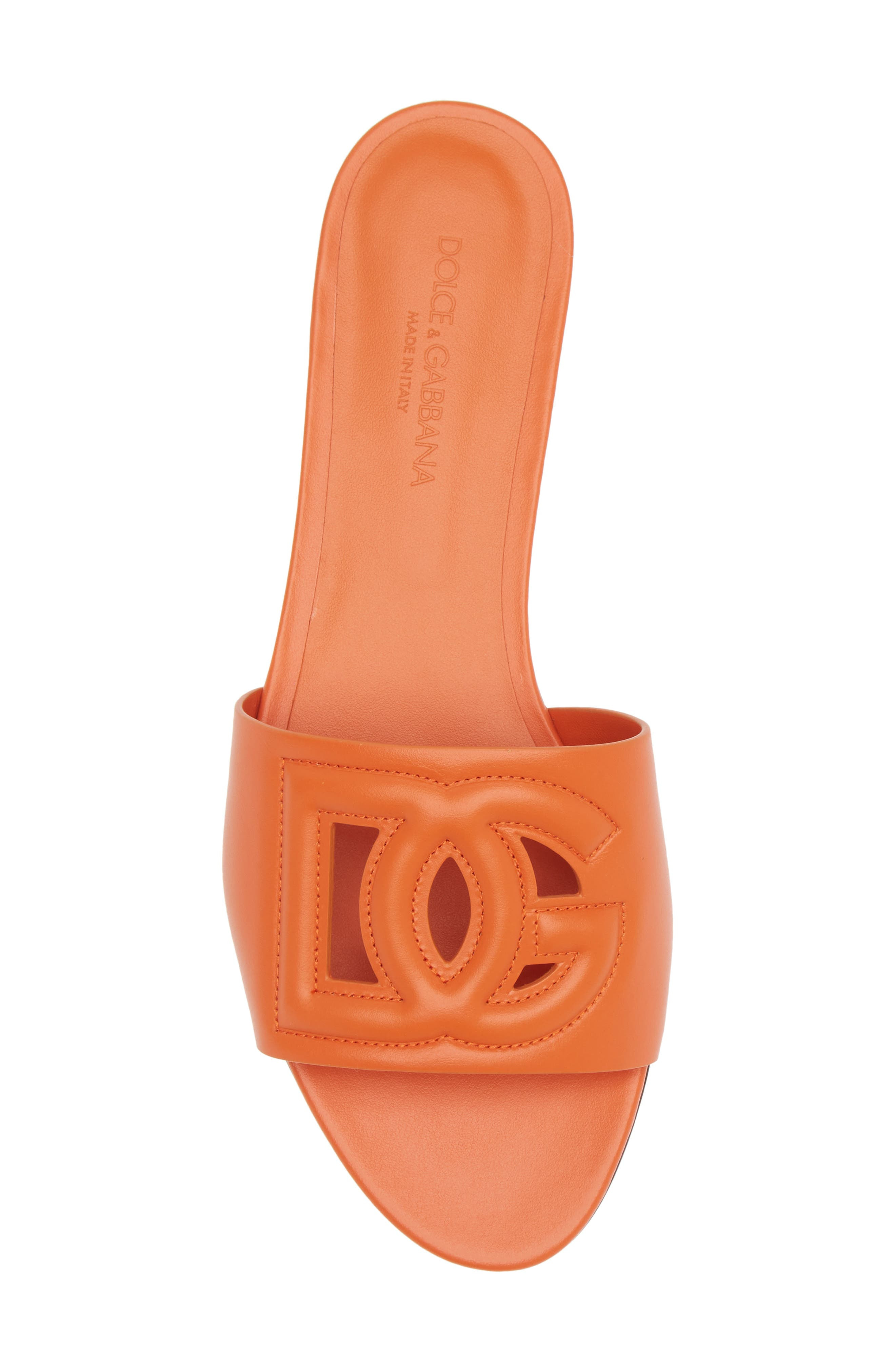 Dolce&Gabbana Bianca Interlock Slide Sandal in Orange at Nordstrom - 5