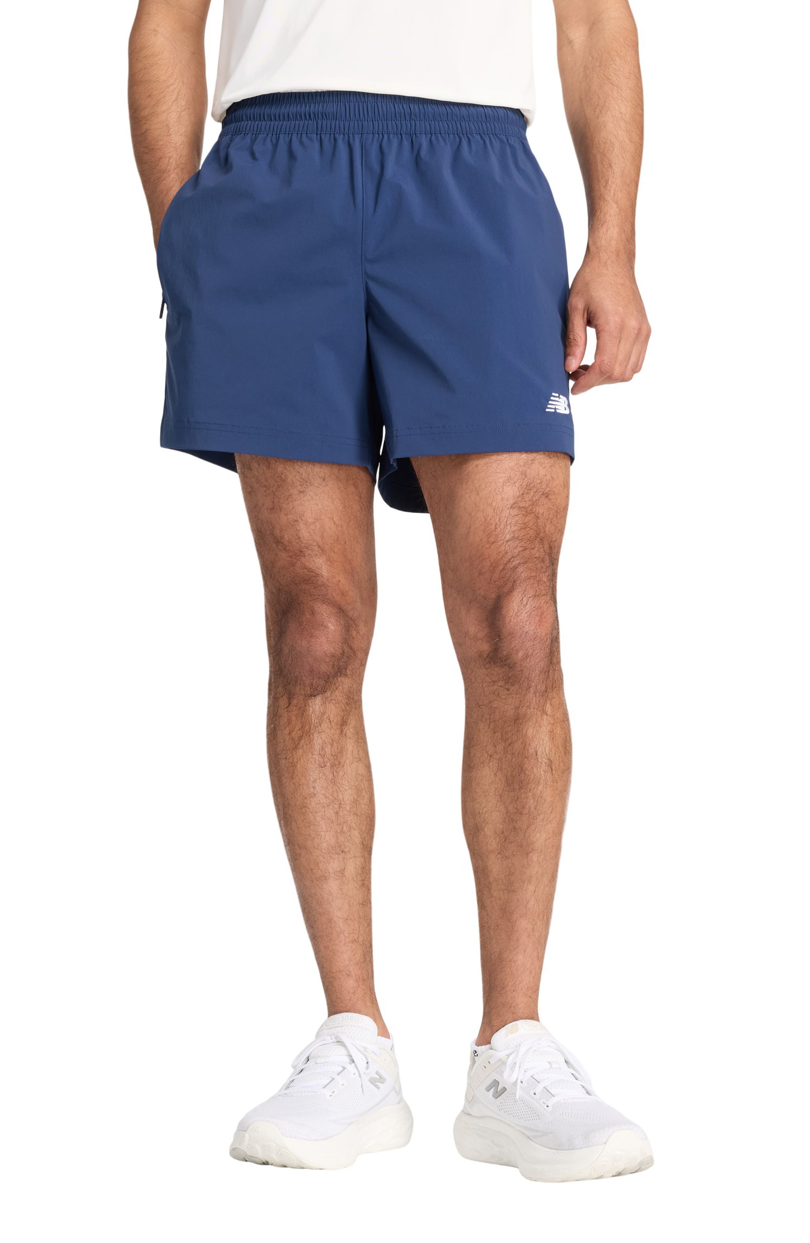 New Balance Athletics Woven Stretch Nylon Shorts in Navy at Nordstrom - 1