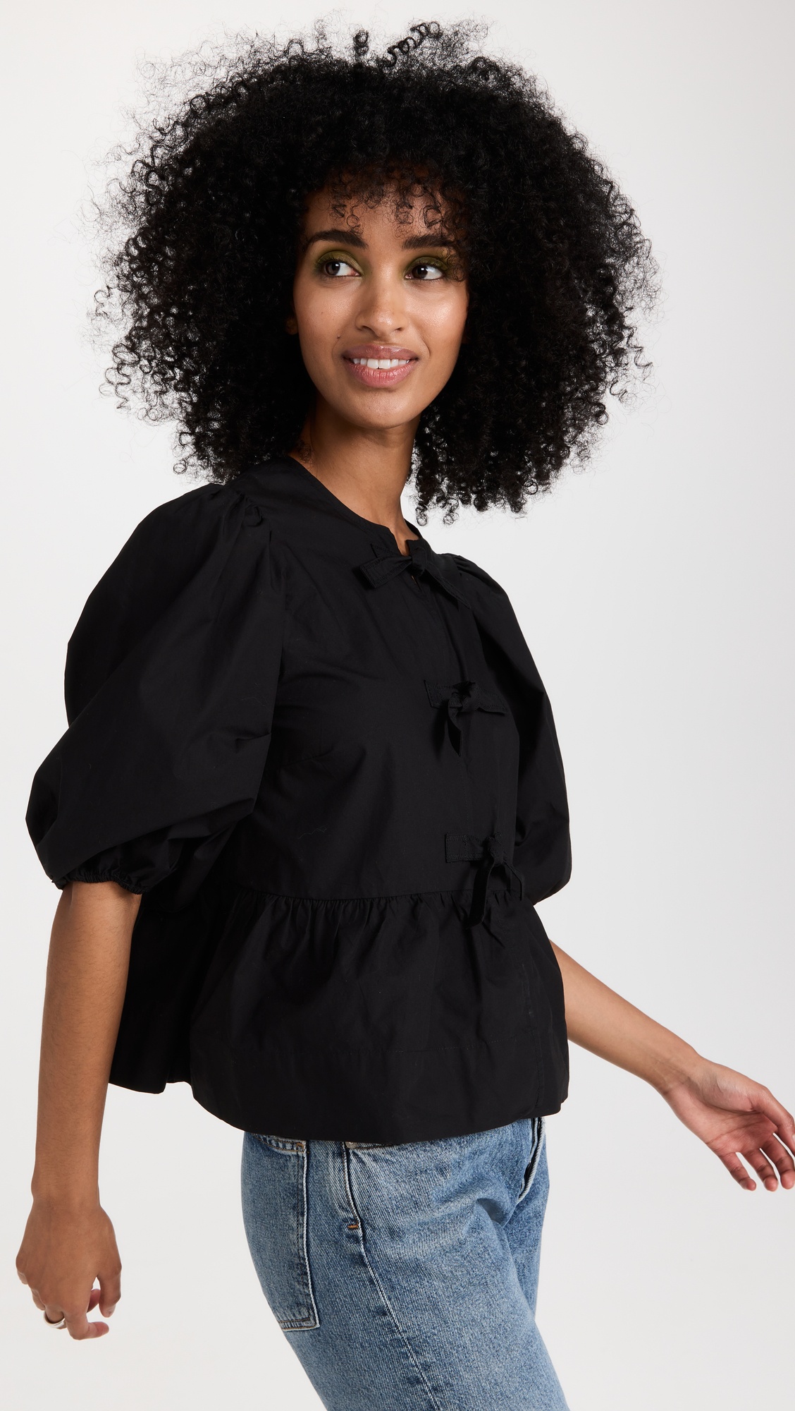 Cotton Poplin Peplum Blouse - 3