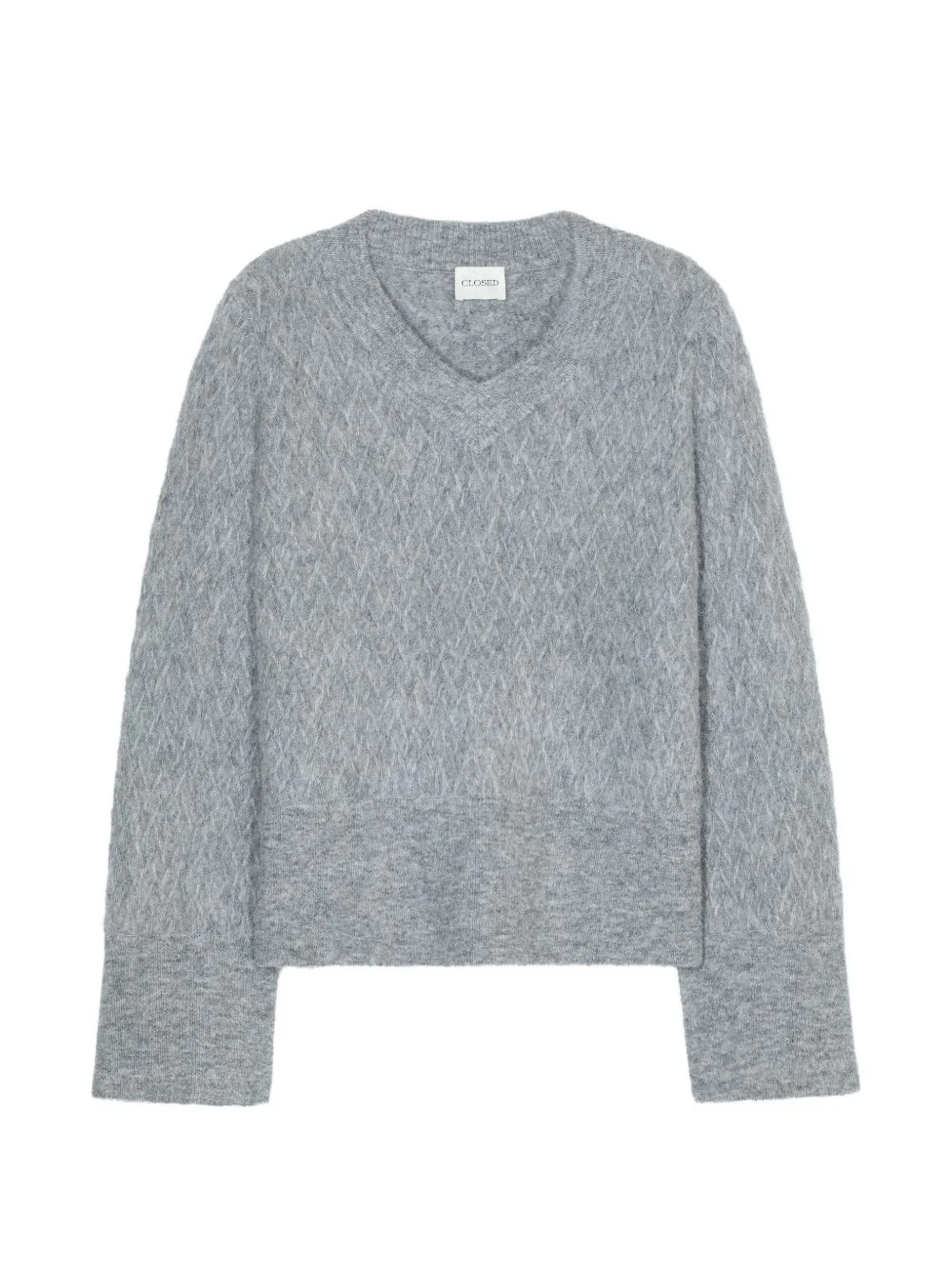 patterned V-neck sweater - 1