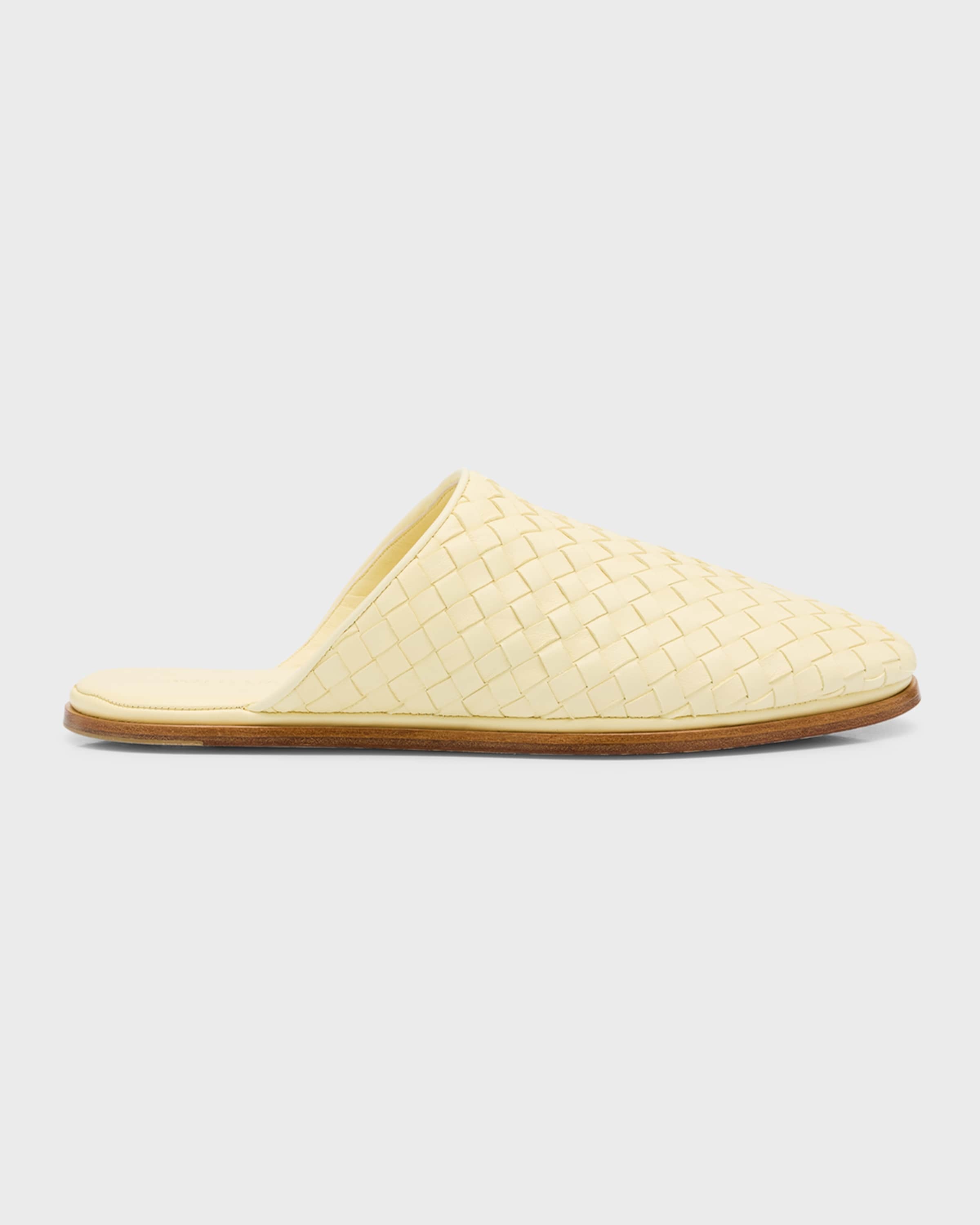 Intrecciato Woven Leather Mule Slippers - 1