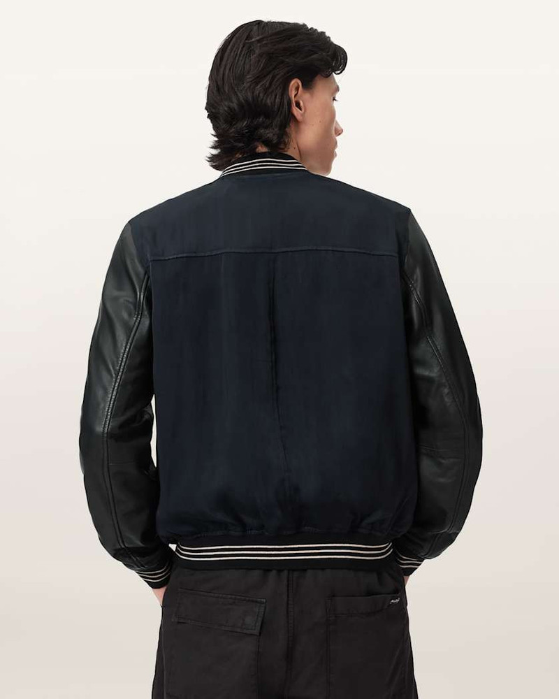 TAISHI LEATHER VARSITY BOMBER JACKET 7