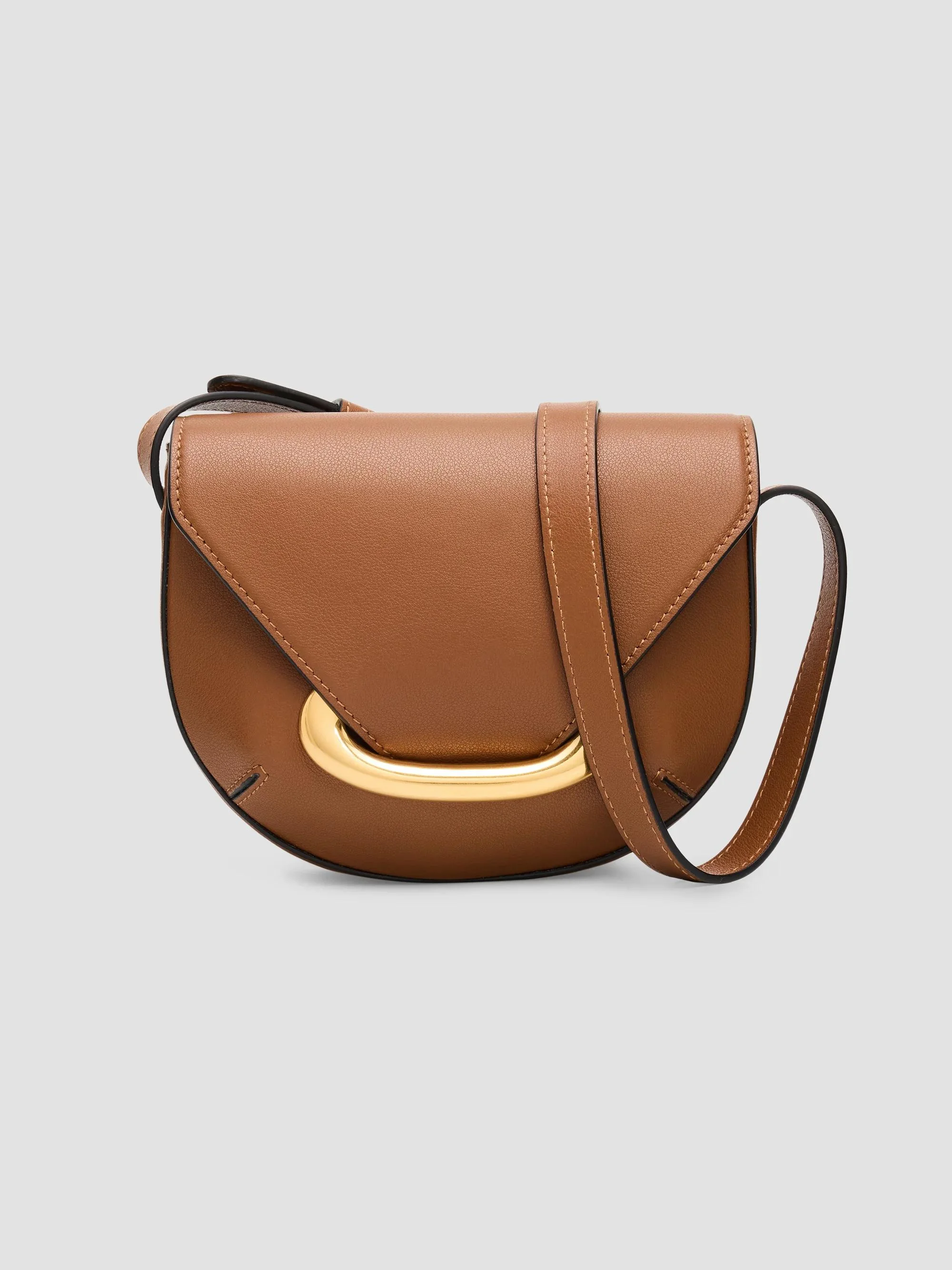Women's Veneto Small Leather Crossbody Bag - Saddle - 1