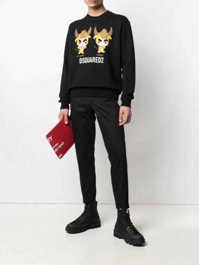 DSQUARED2 logo-print long-sleeve sweatshirt outlook