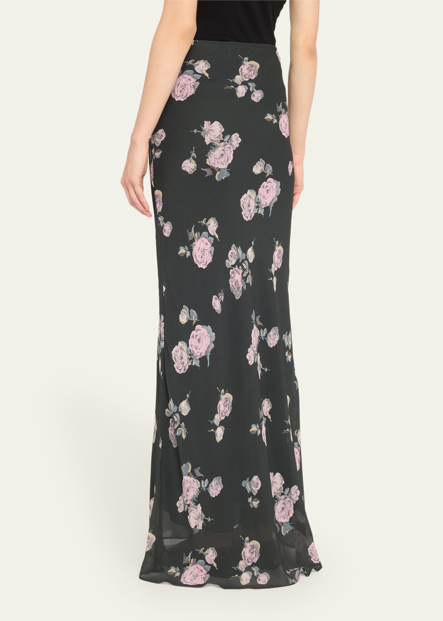 Floral Crepe Maxi Skirt - 3