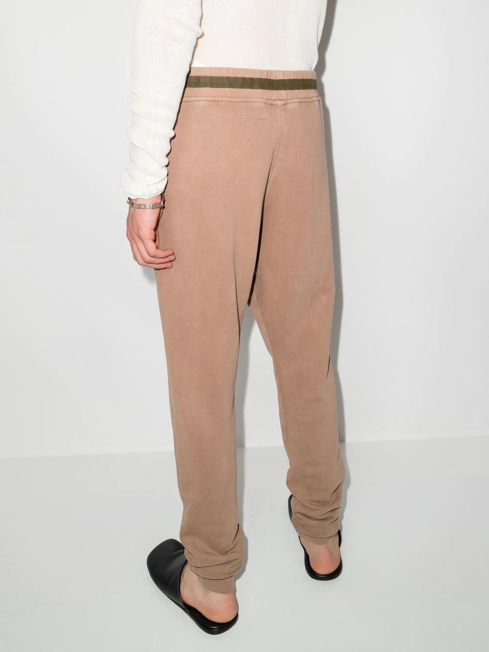 drawstring cotton track pants - 3