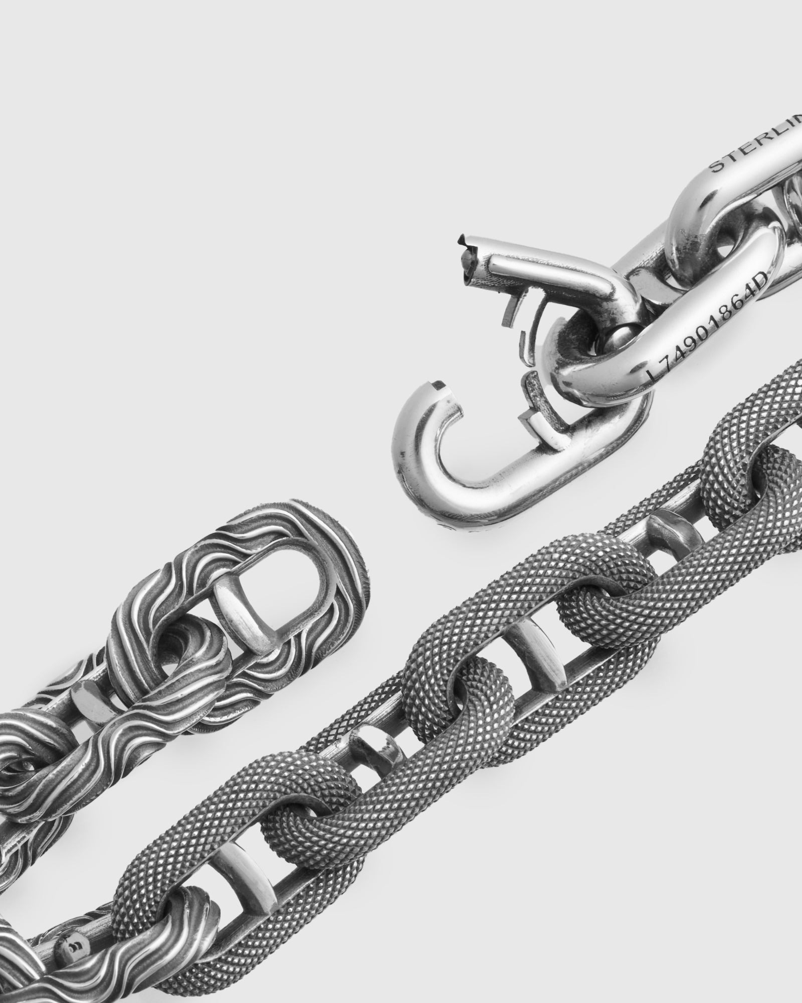 Mixed Motif Model 22 Bracelet Size A in Sterling Silver - 6