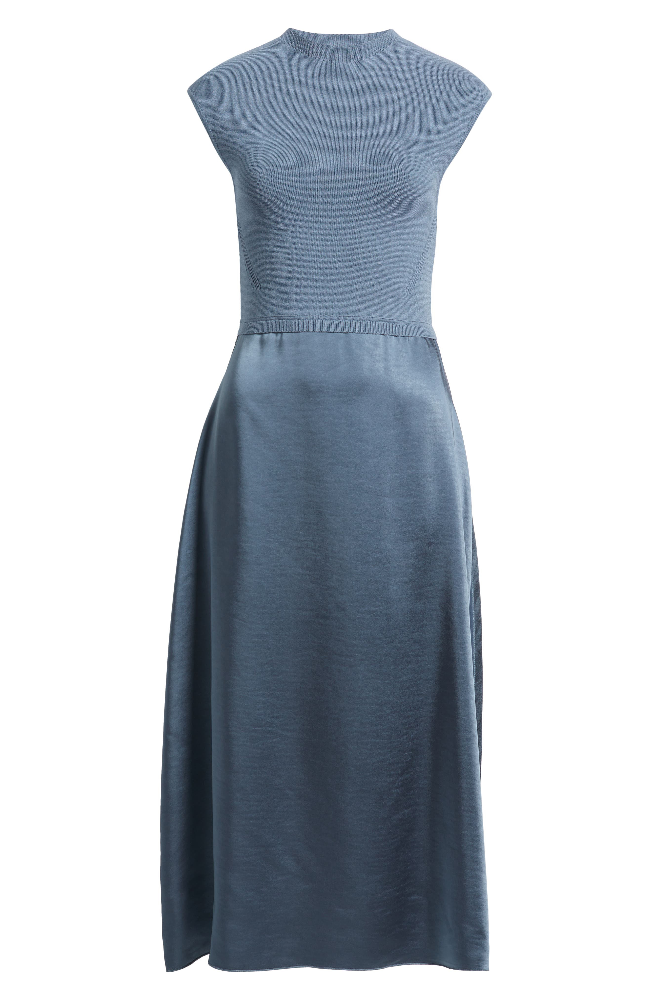BOSS Ferdolini Mixed Media Midi Dress in Tanzanite at Nordstrom - 5