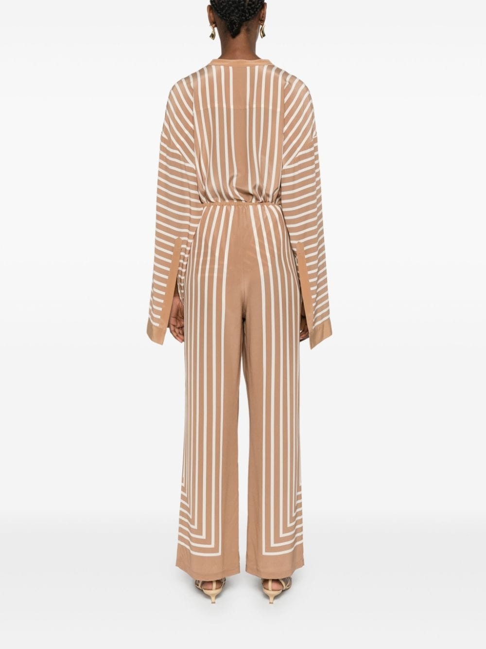 geometric-print silk palazzo pants - 4