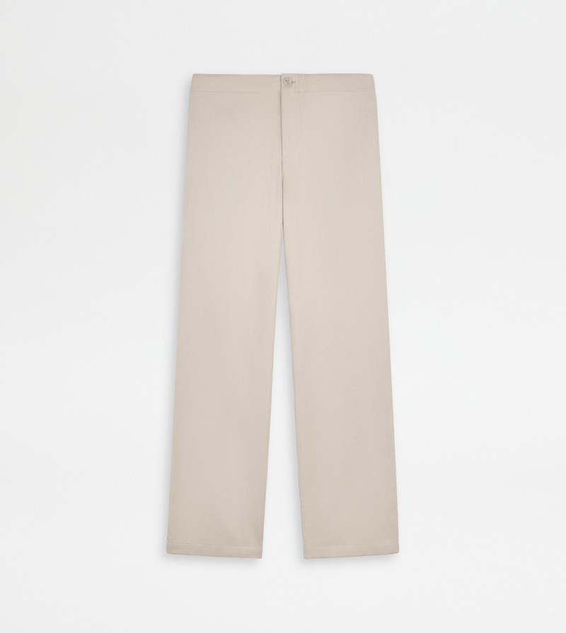 PANTS IN TECHNICAL COTTON WITH DRAWSTRING - BEIGE 1