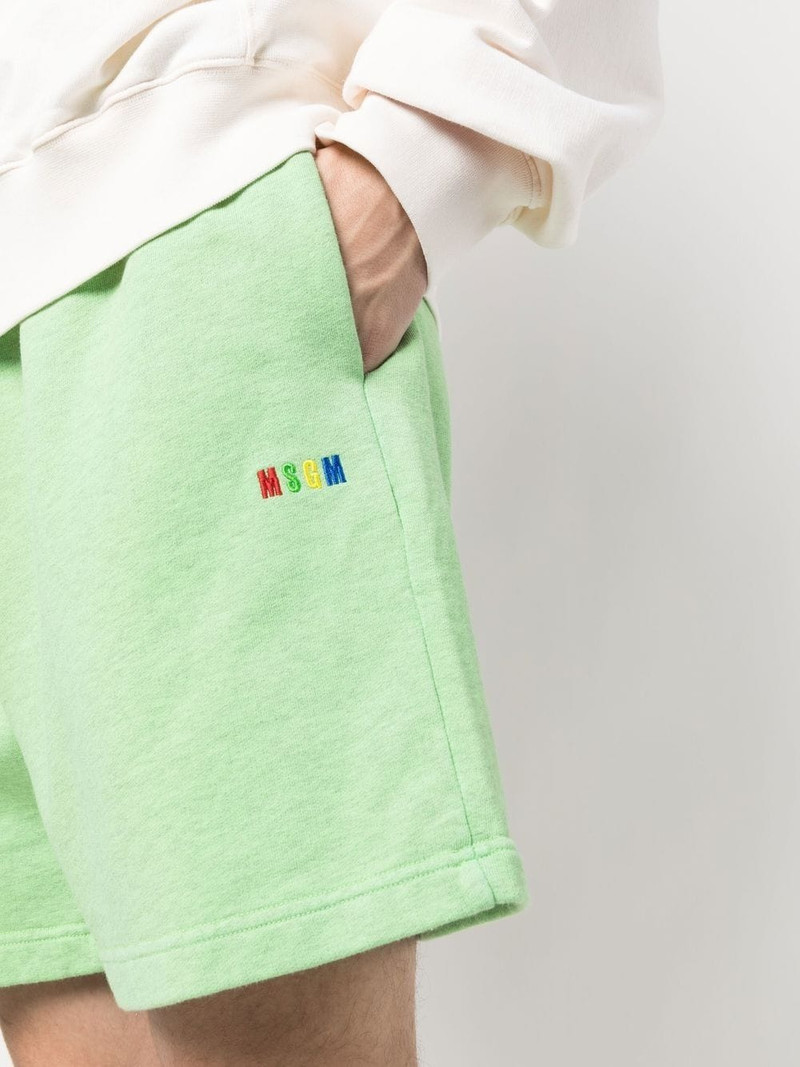 embroidered-logo cotton shorts 5