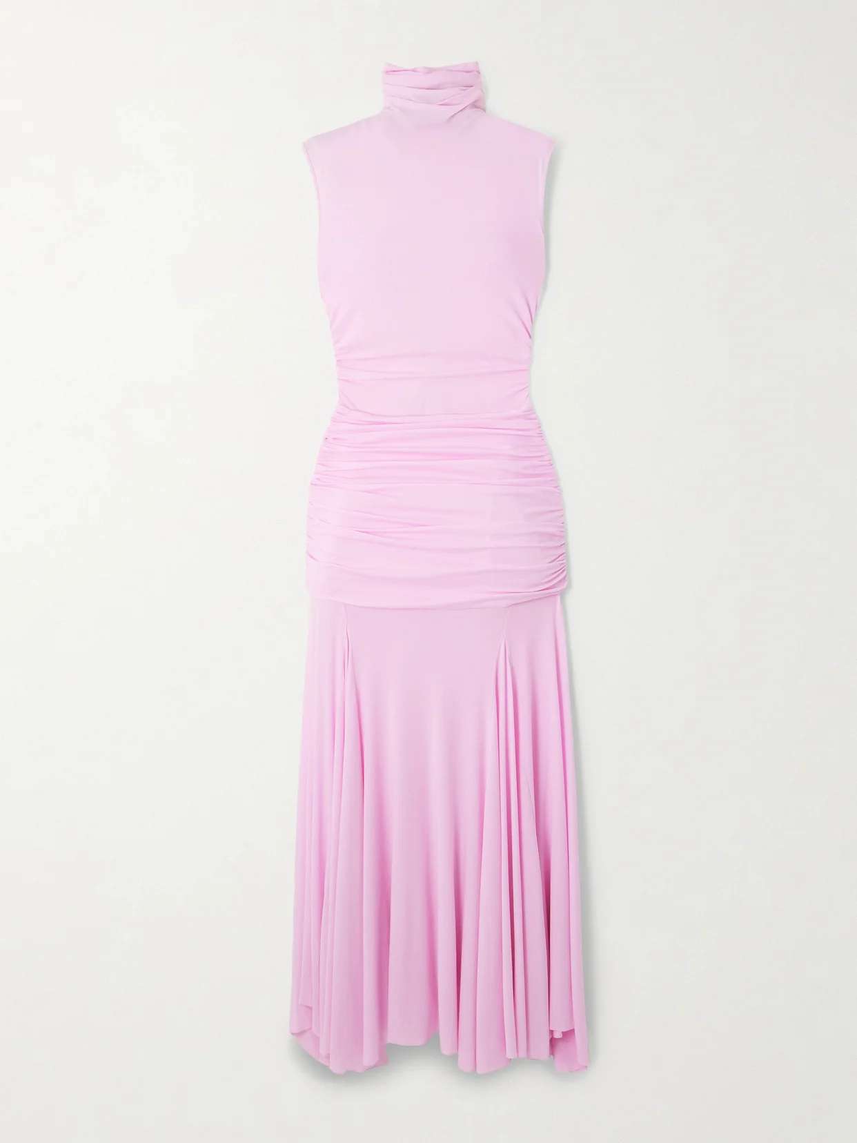 Asymmetric Ruched Jersey Dress - 1