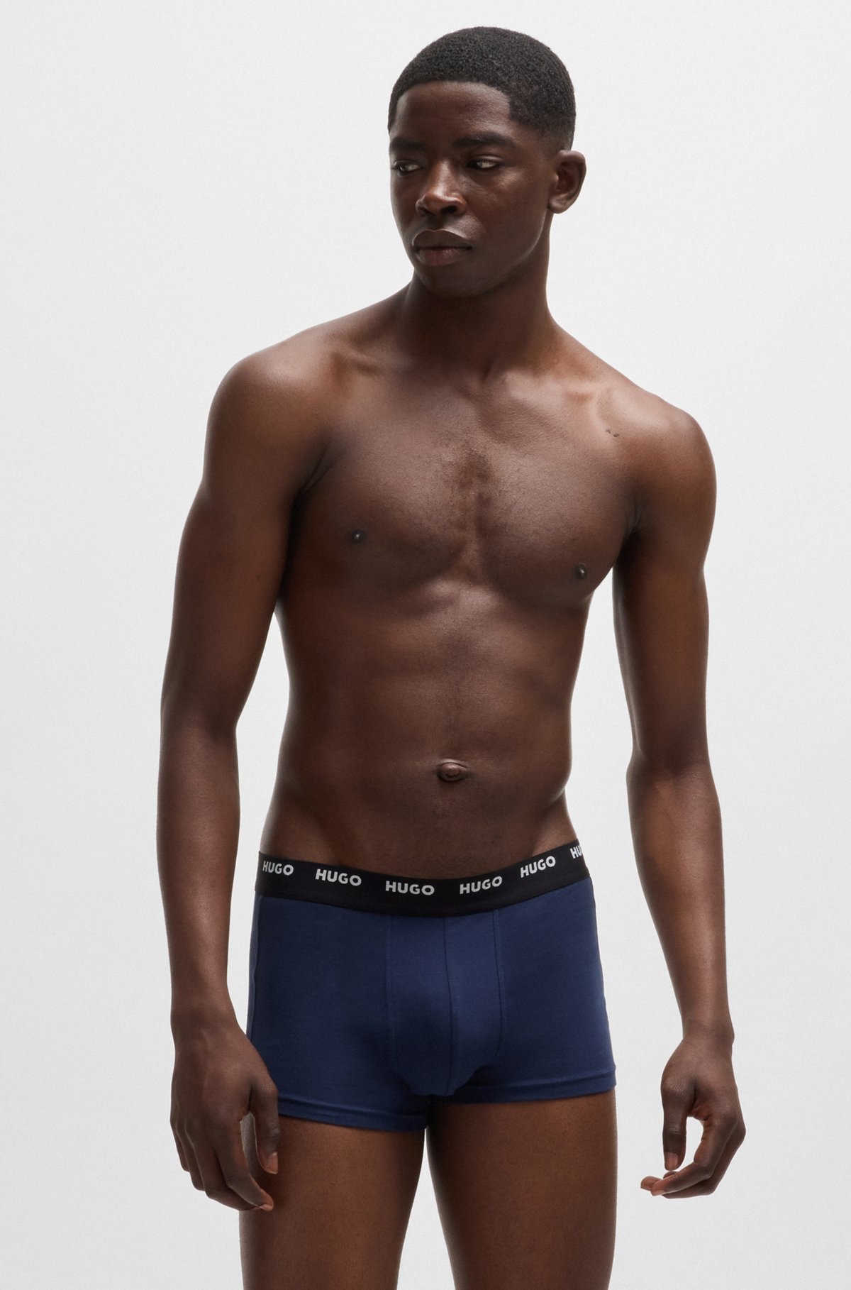FIVE-PACK OF STRETCH-COTTON TRUNKS WITH LOGO WAISTBANDS - 4